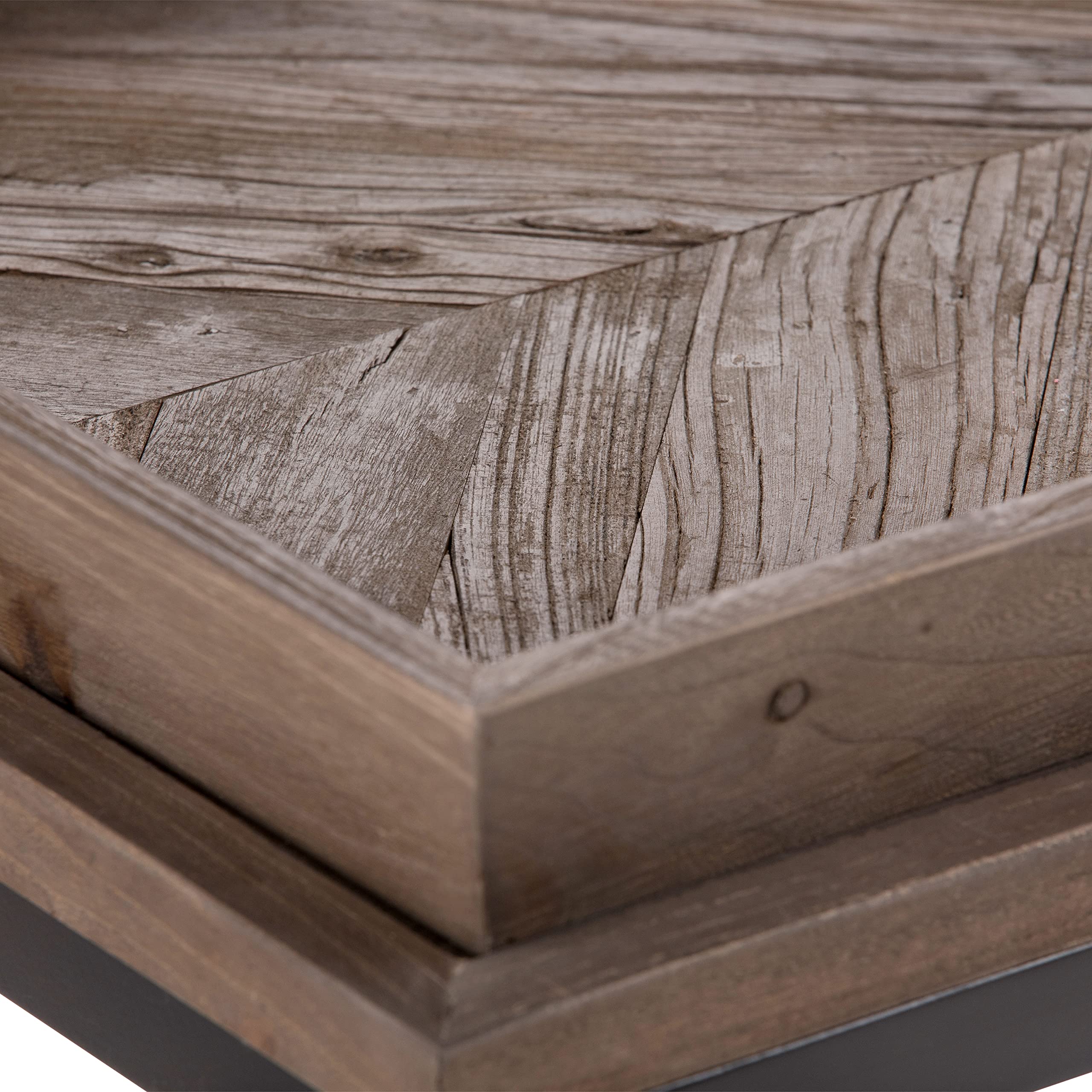 SIMPLIHOME Damien SOLID AGED ELM WOOD and Metal 50 inch Wide Modern Industrial Console Table in Distressed Natural Elm for the Living room Entryway and Bedroom