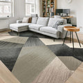 HOMFINE Modern Geometric Area Rug – Machine Washable & Non Slip, Soft Non Shedding Rug for Living Room and Bedroom - Green, 10'x14'