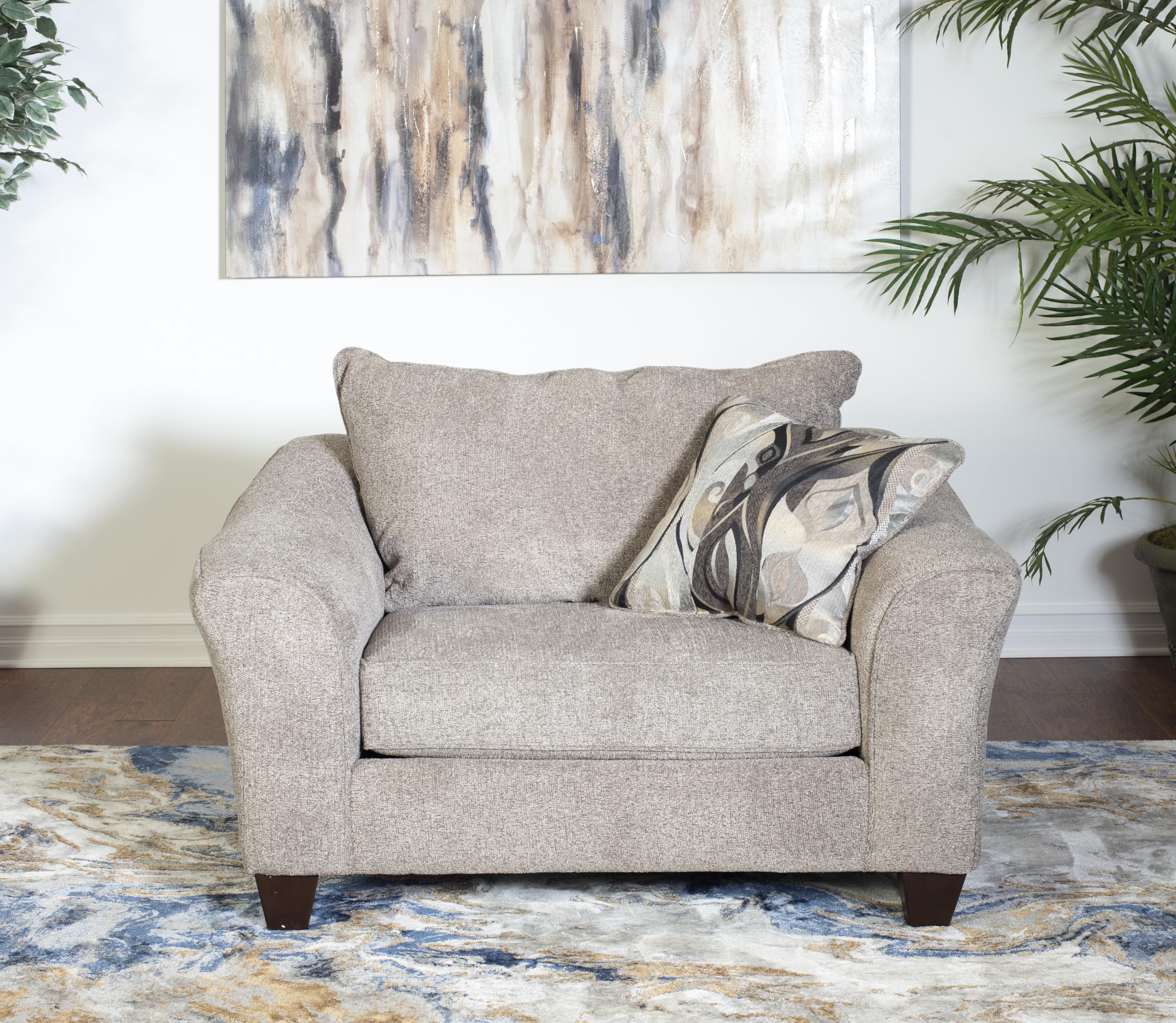 Roundhill Furniture Camaro Platinum Fabric Pillow Back Accent Chair