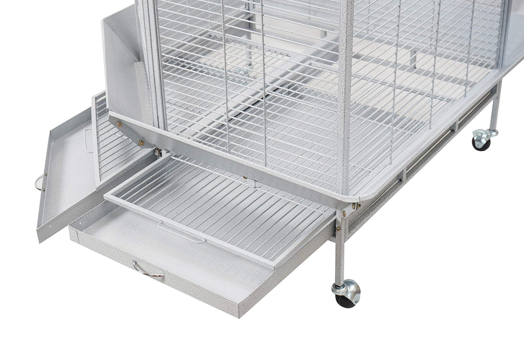 Seny Corner Bird Cage for Cockatiel Parakeet Black and White New (White)