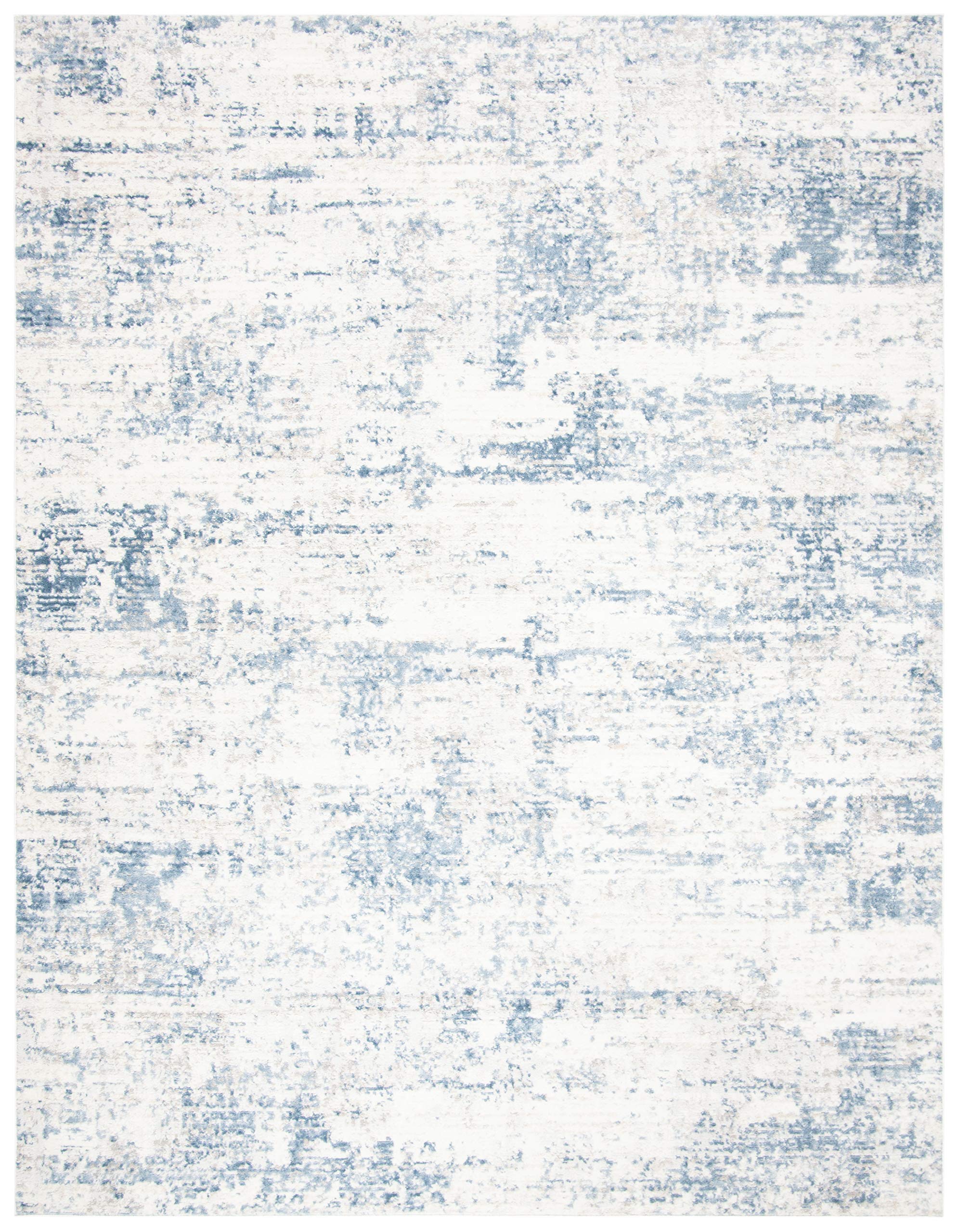 SAFAVIEH Amelia Collection Area Rug - 10' x 14', Ivory & Blue, Modern Abstract Design, Non-Shedding & Easy Care, Ideal for High Traffic Areas in Living Room, Bedroom (ALA700A)