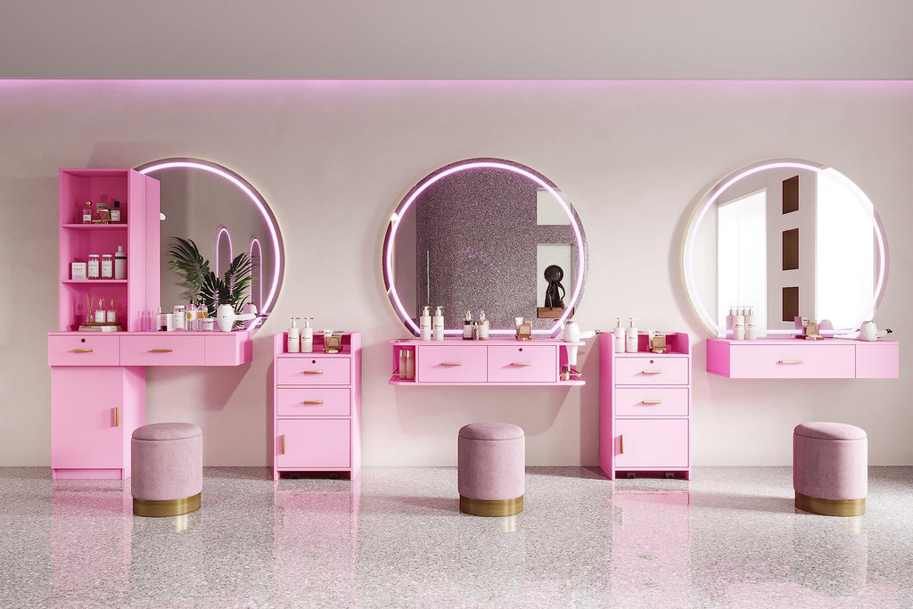 Wall Mount Salon Stations for Hair Stylist,Barber Hair Stations for Salon Beauty Spa Equipments