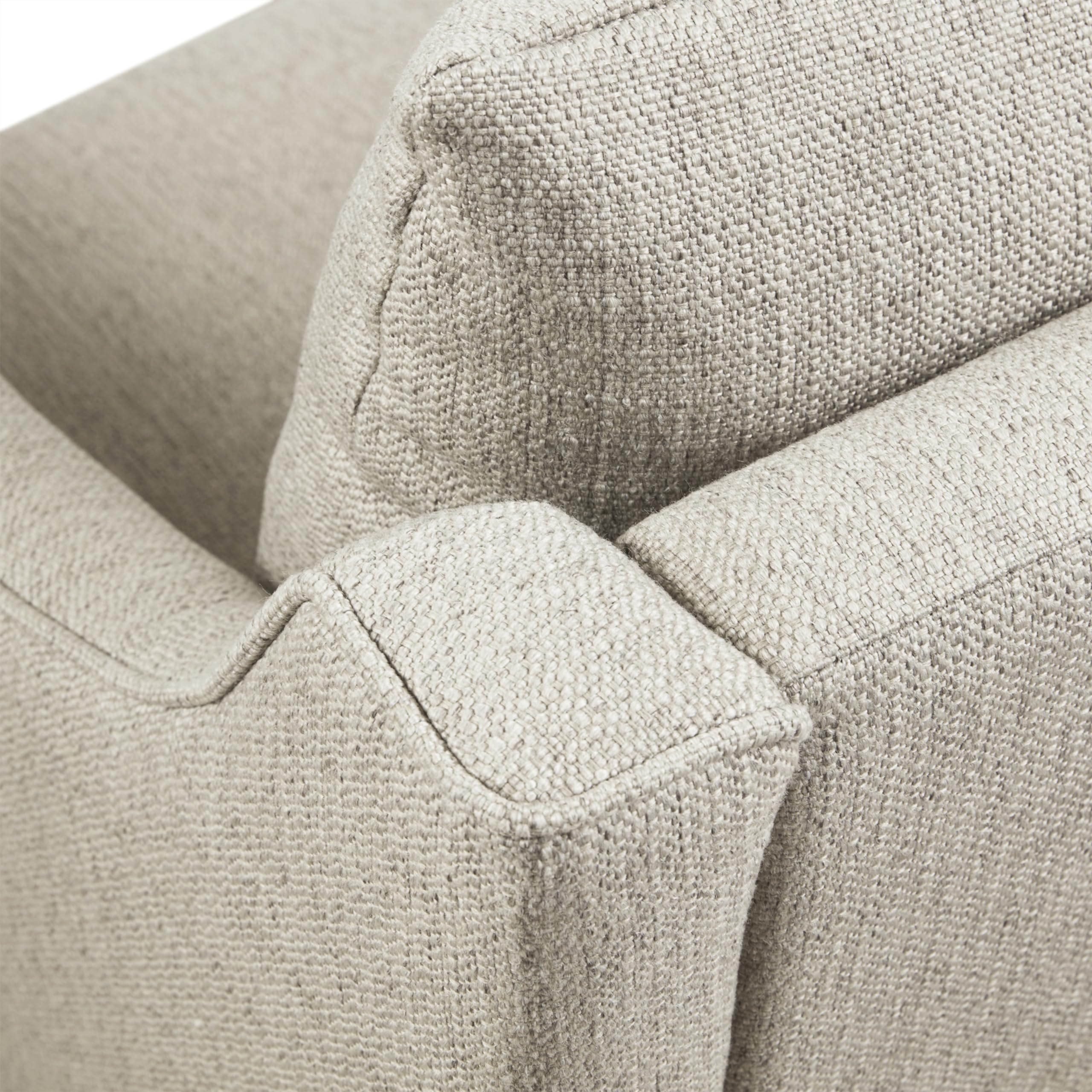 Martha Stewart Amber Swivel Chair for Living Room Barrel Style Bedroom Lounge Removable Foam Seat Cushion Upholstered, Nursery Furniture, Metal Base, Fully Assembled, 30.5" D x 30" W x 35" H, Natural