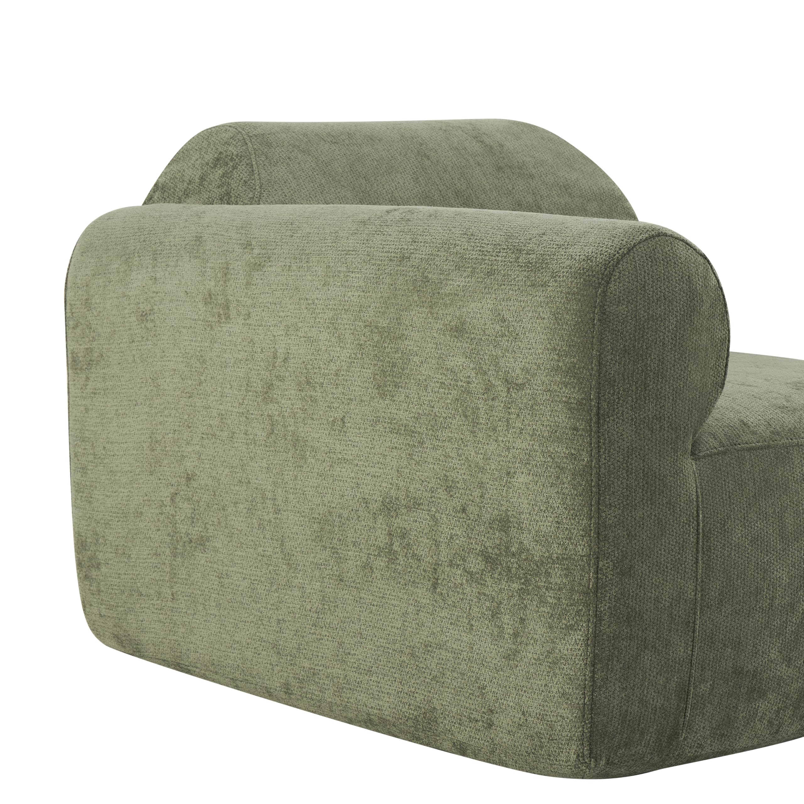 Christopher Knight Home Midel 111" Modular L-Shape Sofa Couch with Chaise Lounge, Modern Boneless Sofa for Living Room, Fabric Upholstered Cloud Couch with Deep Seat, Olive Green