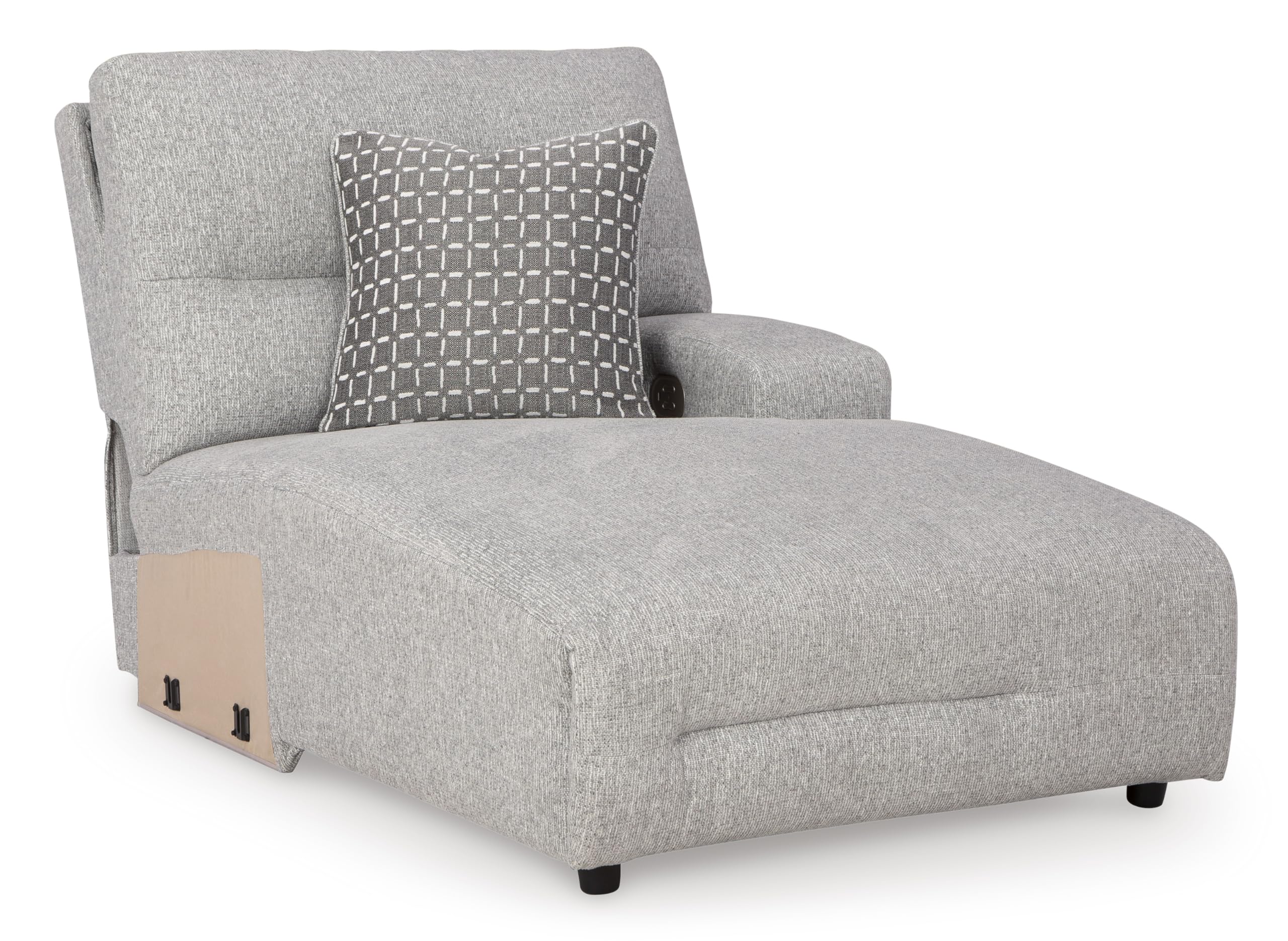 Signature Design by Ashley Acklen Place Modern U-Shaped Modular Stain-Resistant 6-Piece Power Reclining Sectional with Chaise, Adjustable Headrest, USB Charging Ports and Console, Light Gray
