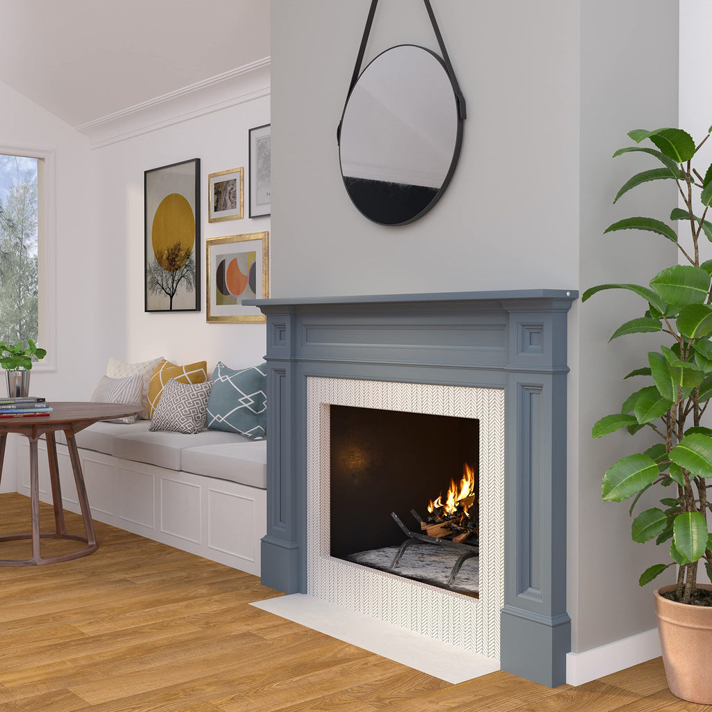 Pearl Mantels ARYB50140 Rich Architectural Quality Wood Mantel Surround, 50"W x 42"H, Unfinished
