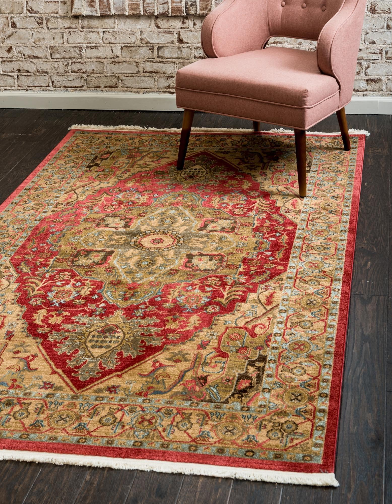 Unique Loom Sahand Collection Area Rug - Arsaces (10' 6" x 16' 5" Rectangle, Red/ Brown)