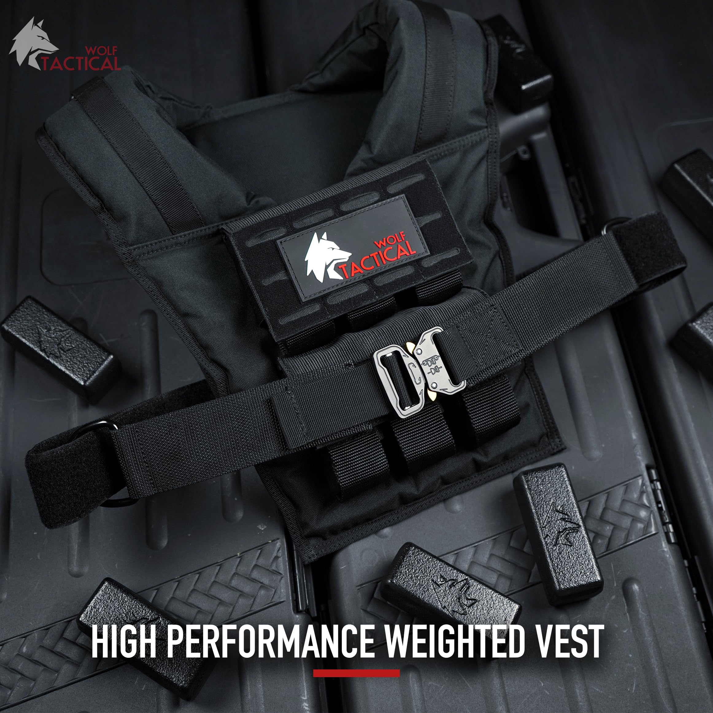 Wolf Tactical Men’s Weighted Vest - 35 lb Strength Training Weight Vest for Workouts