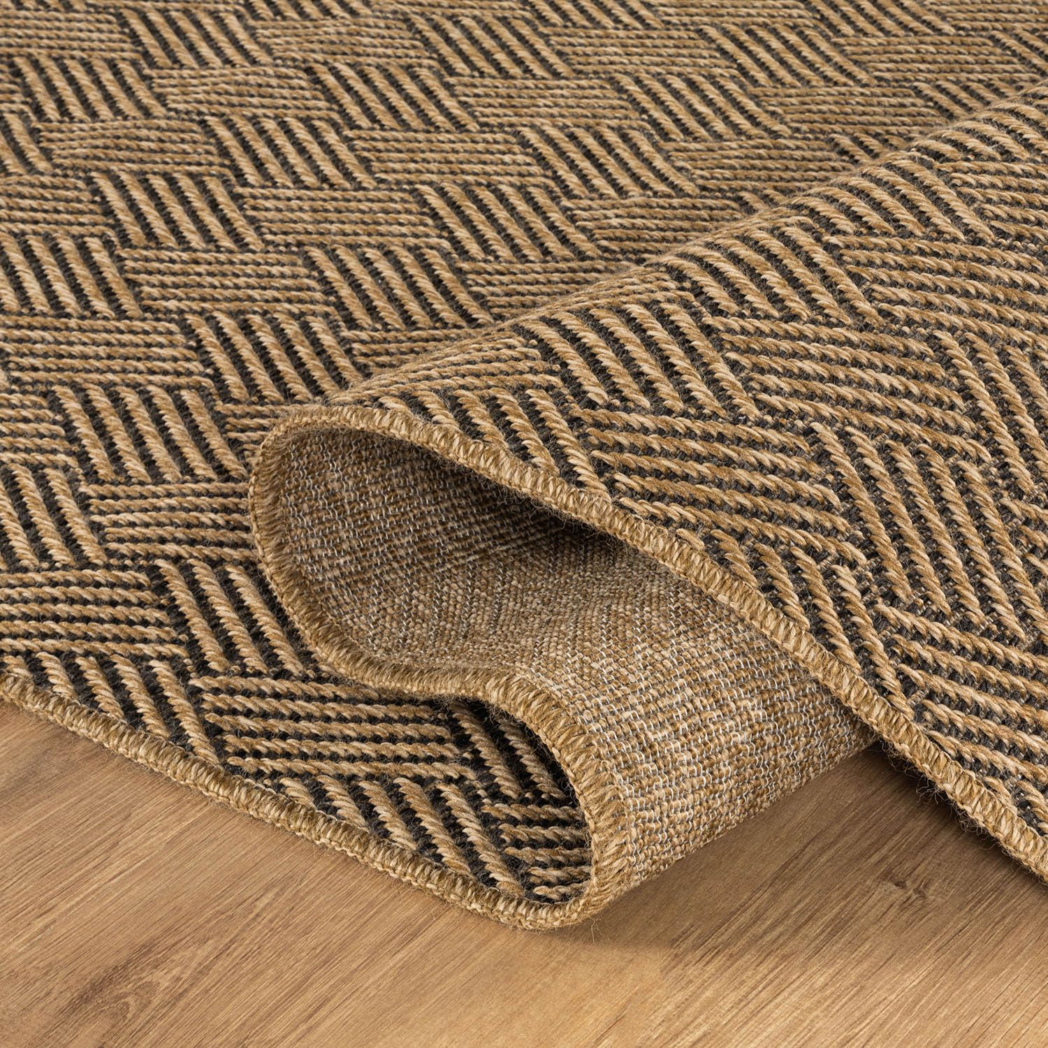 Luul Home Easy Jute Rugs 10x14 Herringbone Natural Color Living Room Indoor Outdoor Area Rug for Patio and Kitchen Rug High Traffic Washable Easy to Clean Solid Boho Woven Design Carpet (10 x 14)