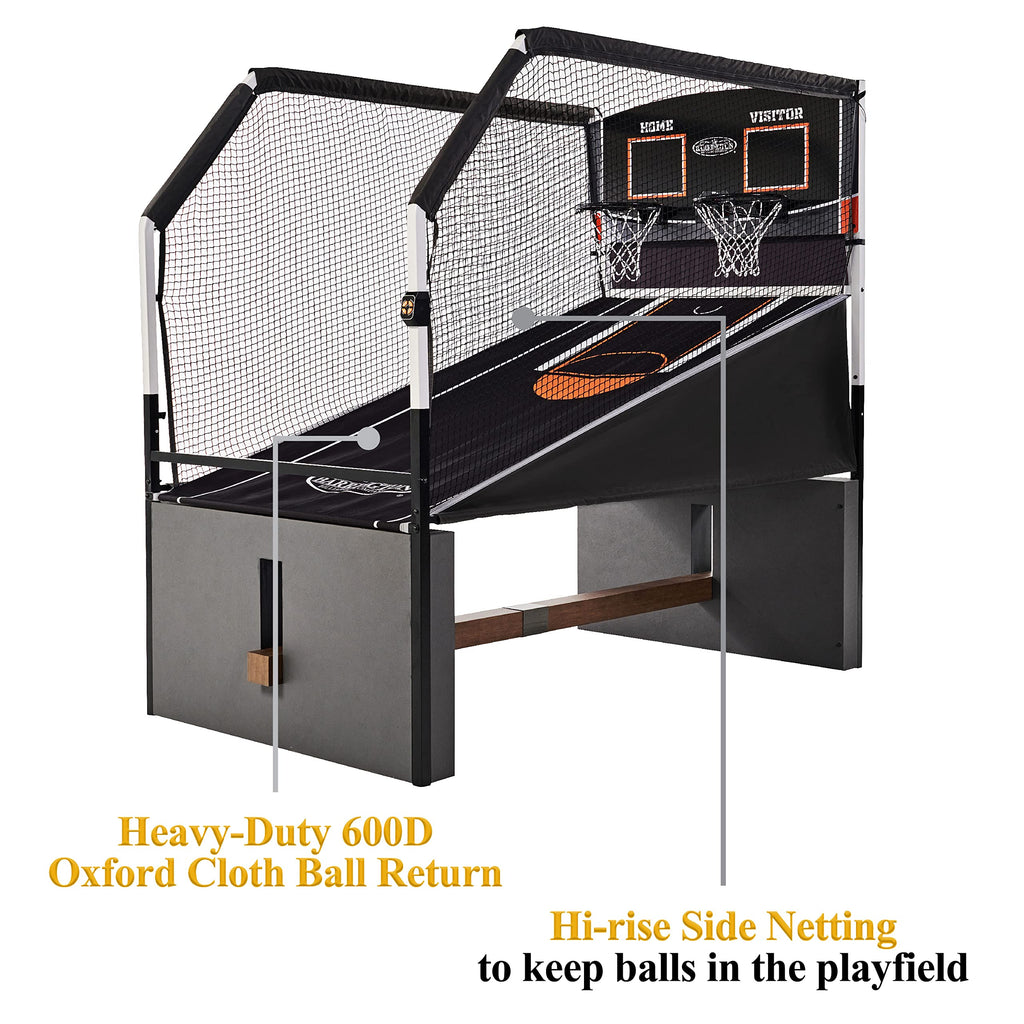 Barrington Billiards Urban Collection Arcade Basketball Game with Electronic Scoring and 7-inch Basketball Set, White