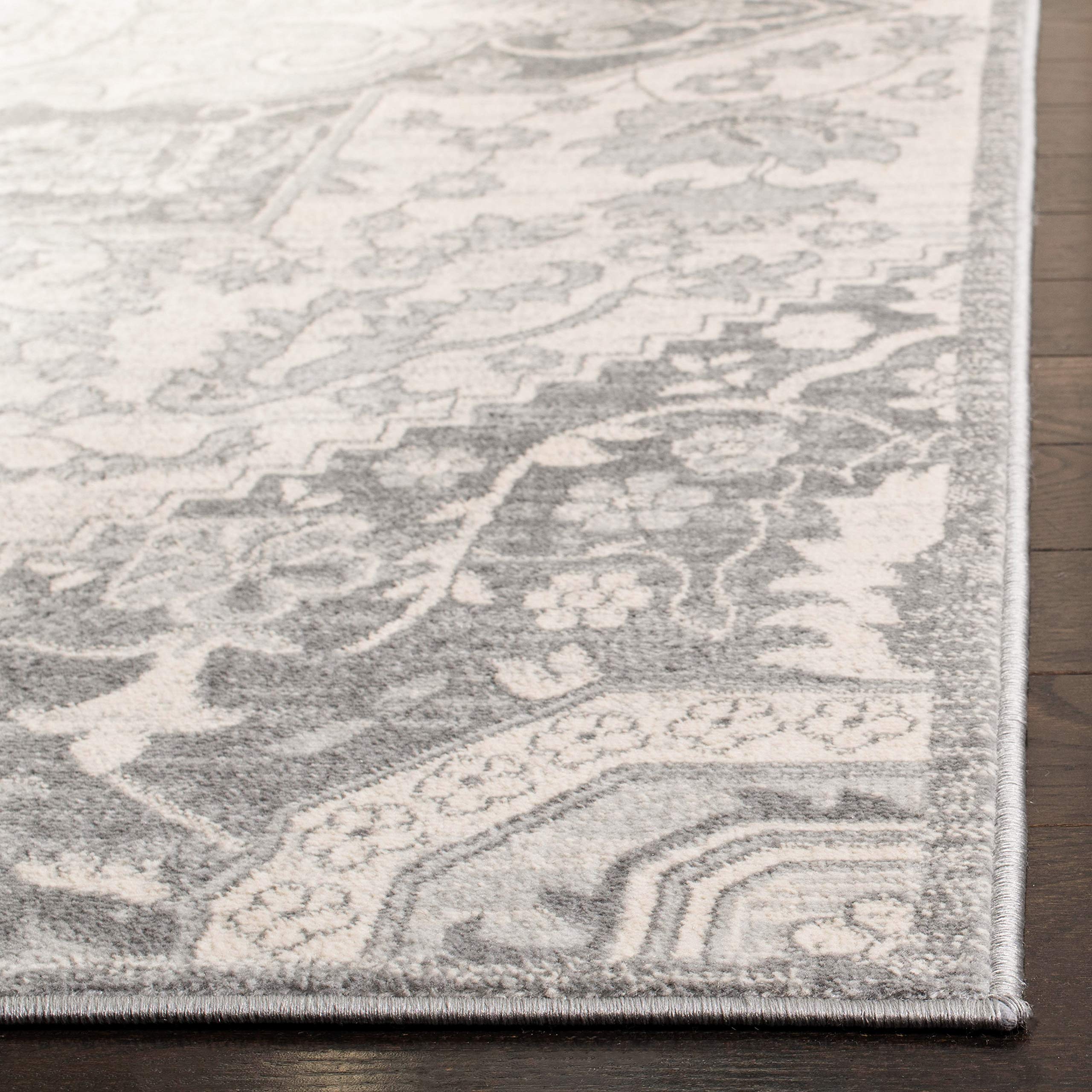 SAFAVIEH Brentwood Collection 10' x 13' Grey / Cream BNT816B Oriental Medallion Non-Shedding Living Room Bedroom Dining Home Office Area Rug