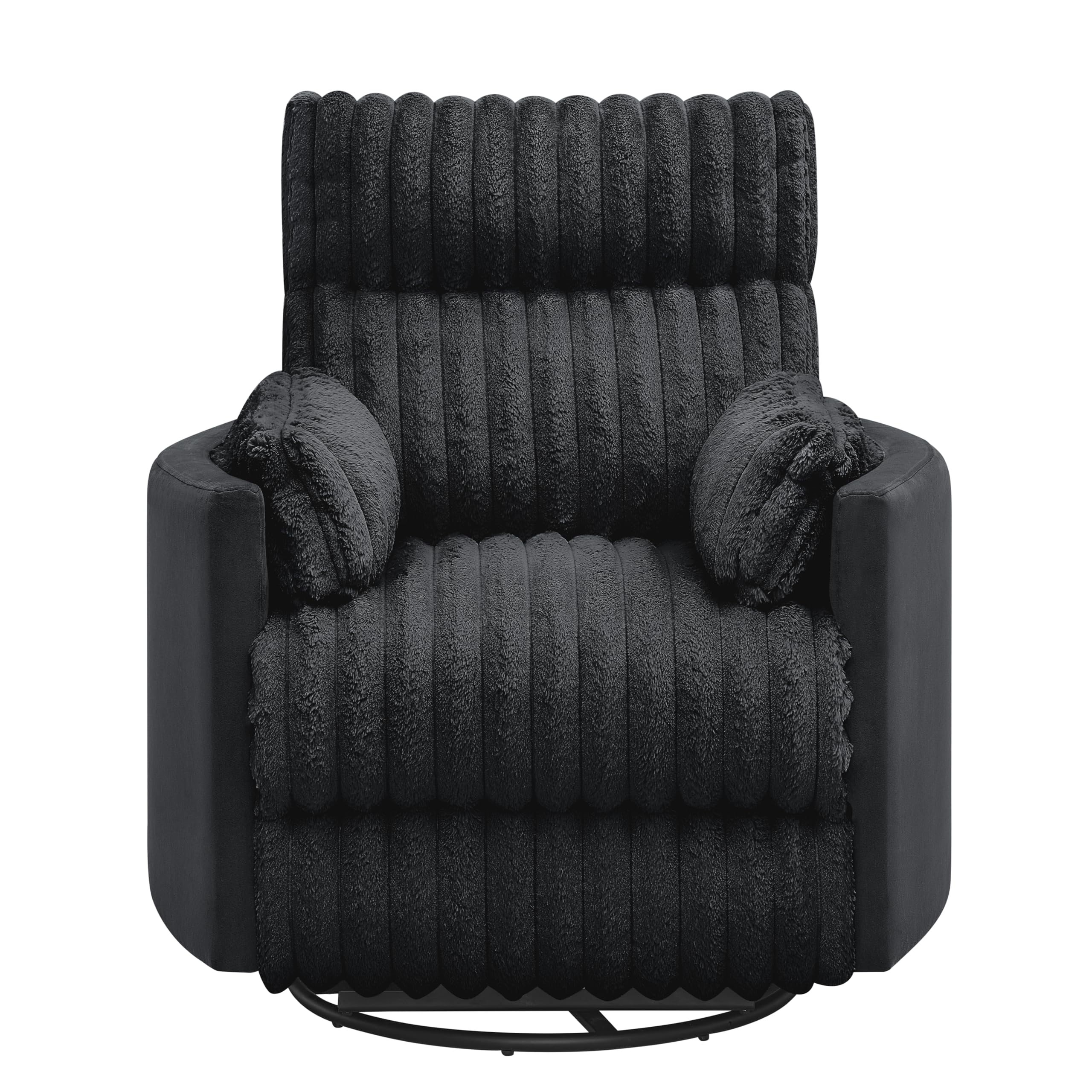Roundhill Furniture Bocaton Wide Wale Corduroy Upholstery Manual Recliner, Black