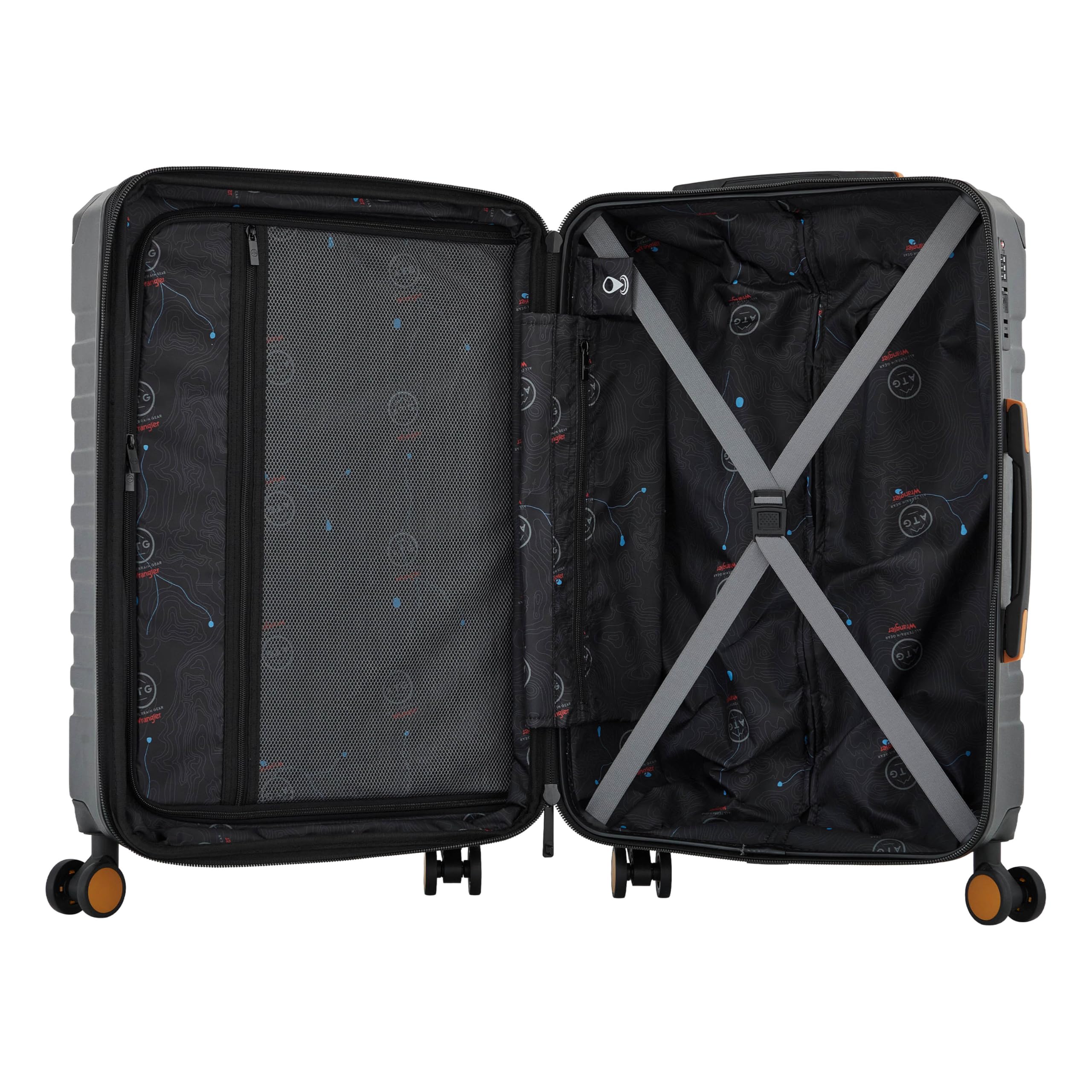 Wrangler ATG Outland Expandable Hardside Luggage, Jet Black, 3 Piece Set