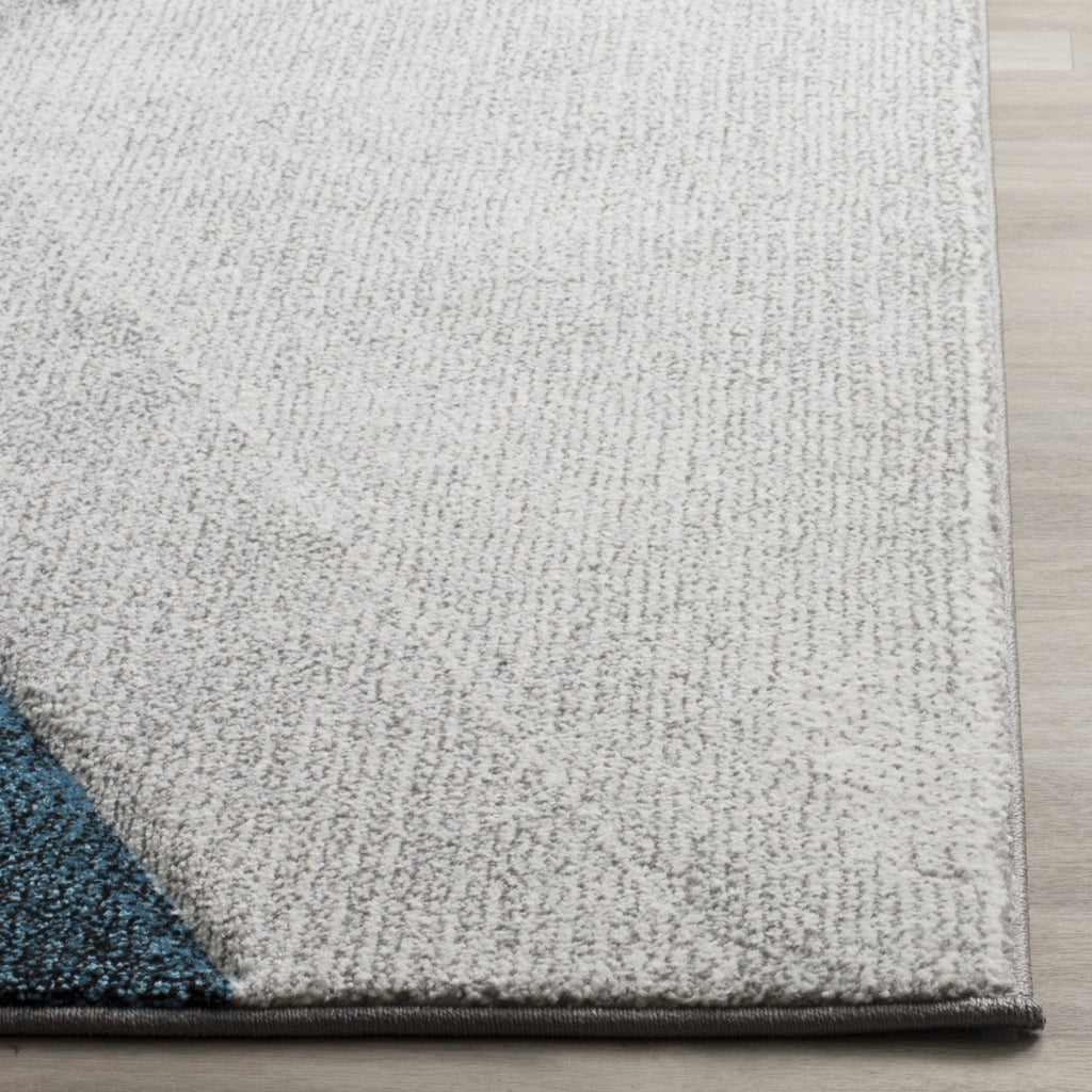 SAFAVIEH Hollywood Collection Area Rug - 9' x 12', Grey & Teal, Mid-Century Modern Design, Non-Shedding & Easy Care, Ideal for High Traffic Areas in Living Room, Bedroom (HLW710D)