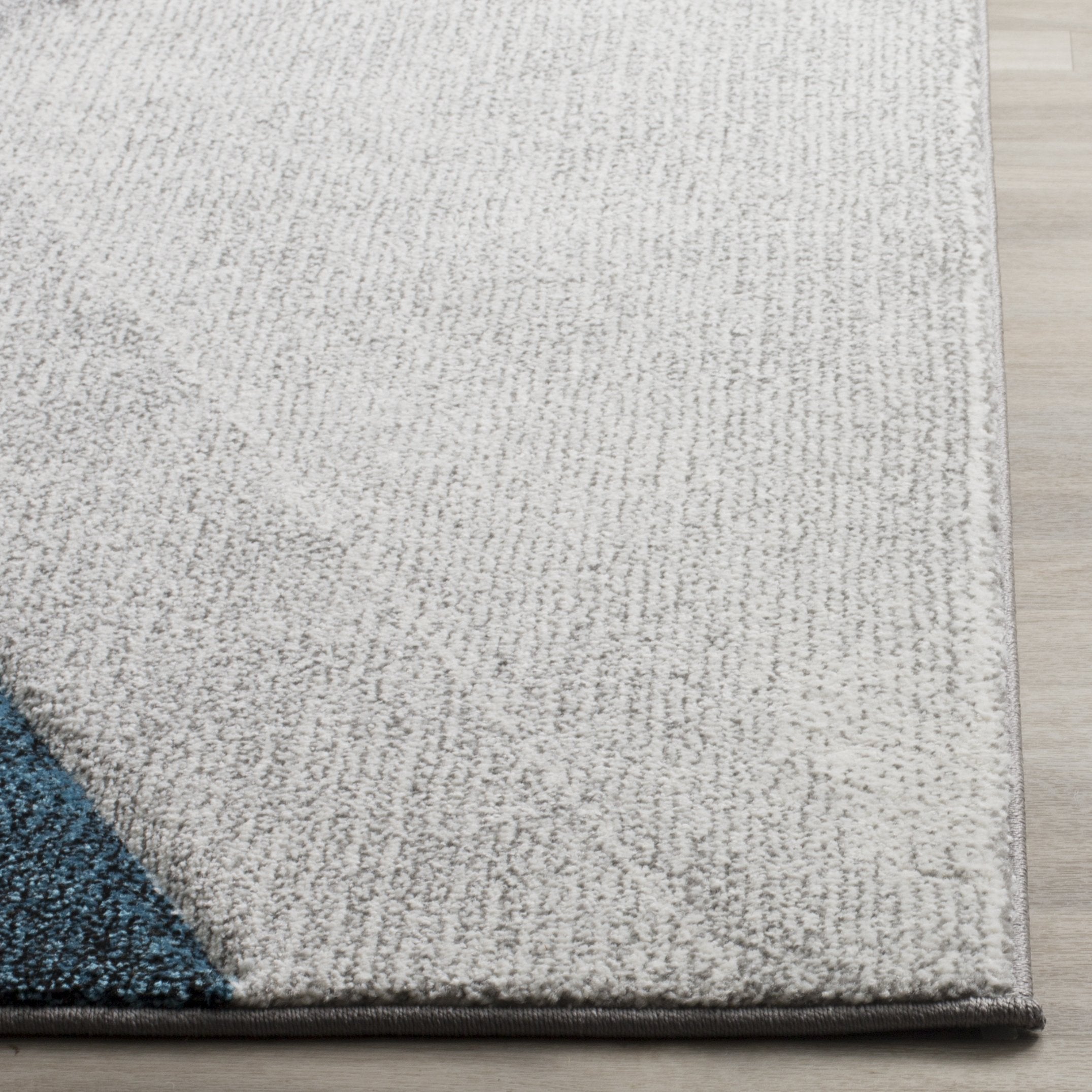 SAFAVIEH Hollywood Collection Area Rug - 9' x 12', Grey & Teal, Mid-Century Modern Design, Non-Shedding & Easy Care, Ideal for High Traffic Areas in Living Room, Bedroom (HLW710D)