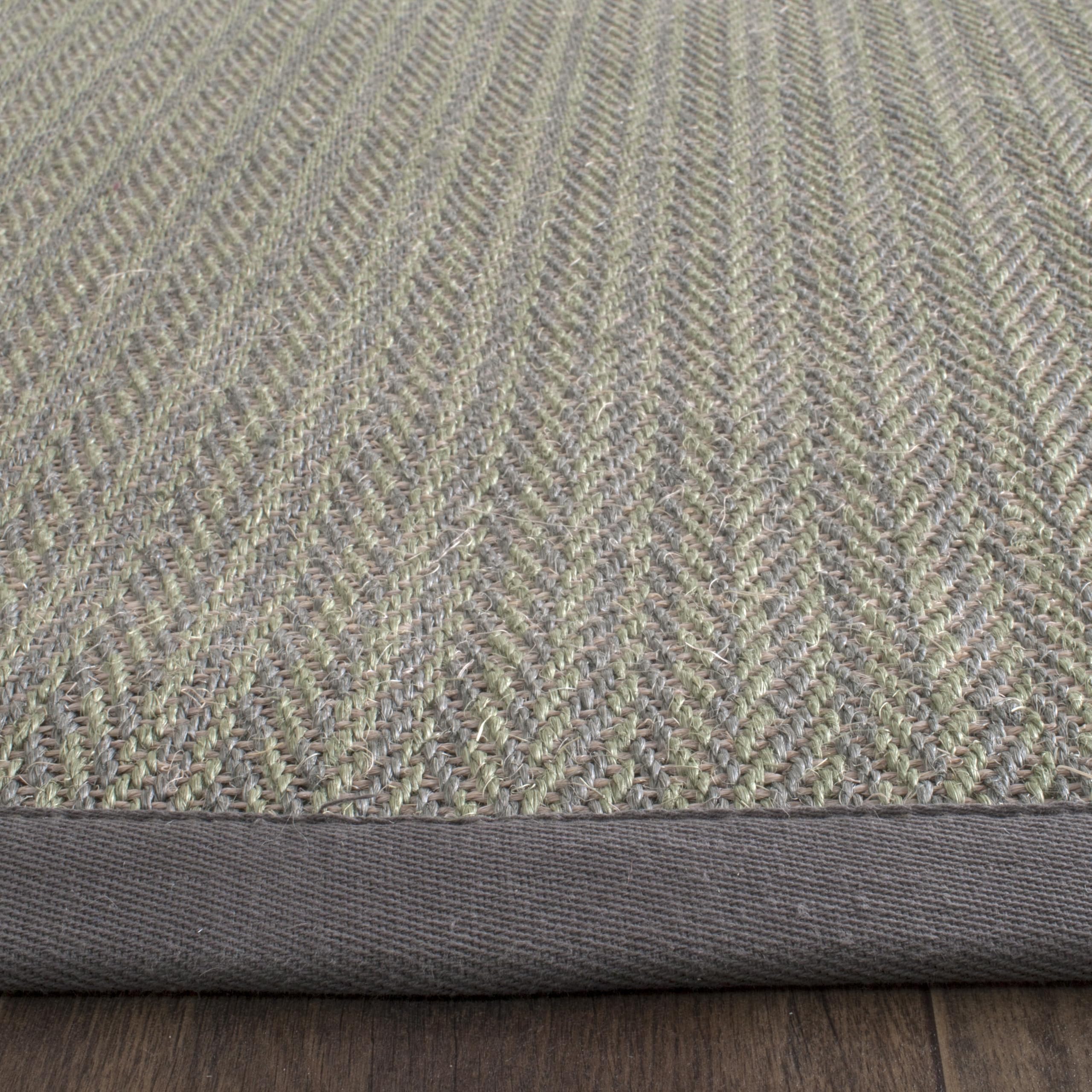 SAFAVIEH Natural Fiber Collection Runner Rug - 2'6" x 20', Grey Brown & Grey, Border Herringbone Sisal Design, Easy Care, Ideal for High Traffic Areas in Living Room, Bedroom (NF444A)