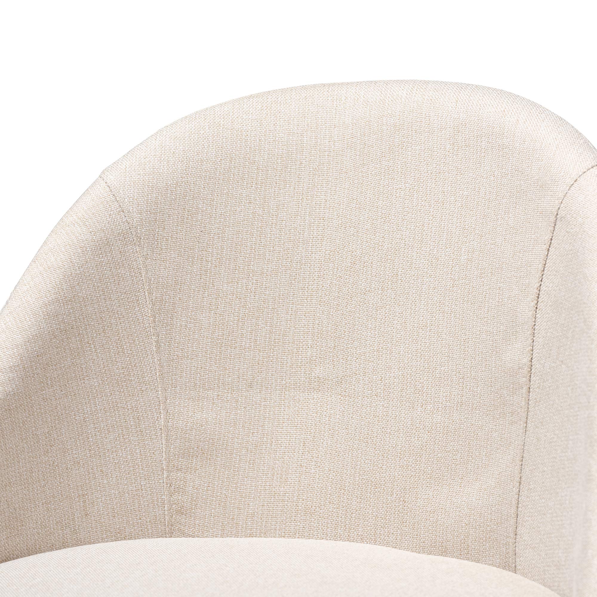 Baxton Studio Carra Mid-Century Modern Light Beige Fabric Upholstered Walnut-Finished Wood Swivel Counter Stool