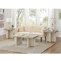 Roundhill Furniture Mchome 3-Piece Coffee Table Set, Coffee Table and Two End Tables, Weathered Gray and Beige