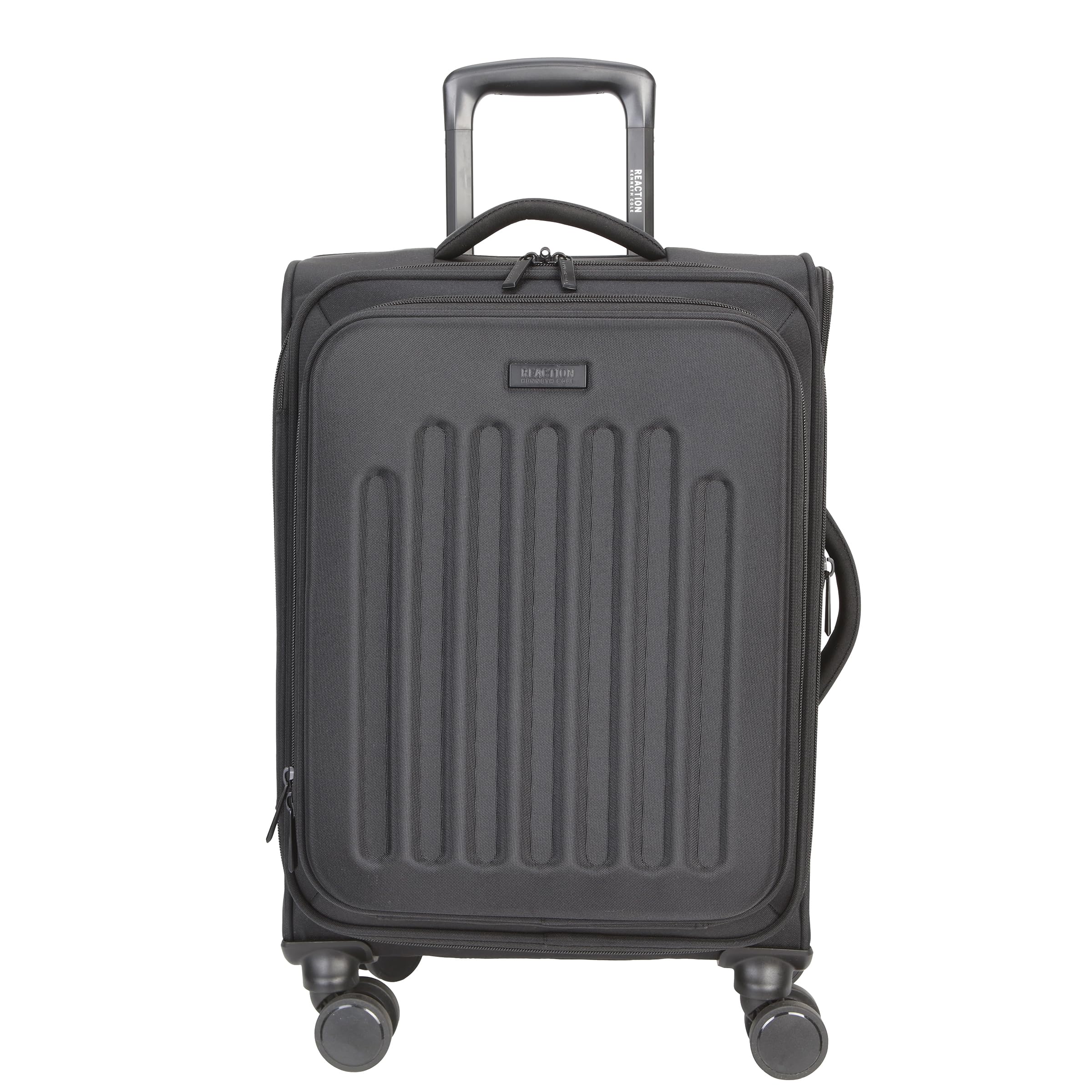 Kenneth Cole REACTION The Venturer 2-Piece Softside 8-Wheel Spinner Luggage Travel Set: 20" Carry-On & 28" Checked Suitcase, Black
