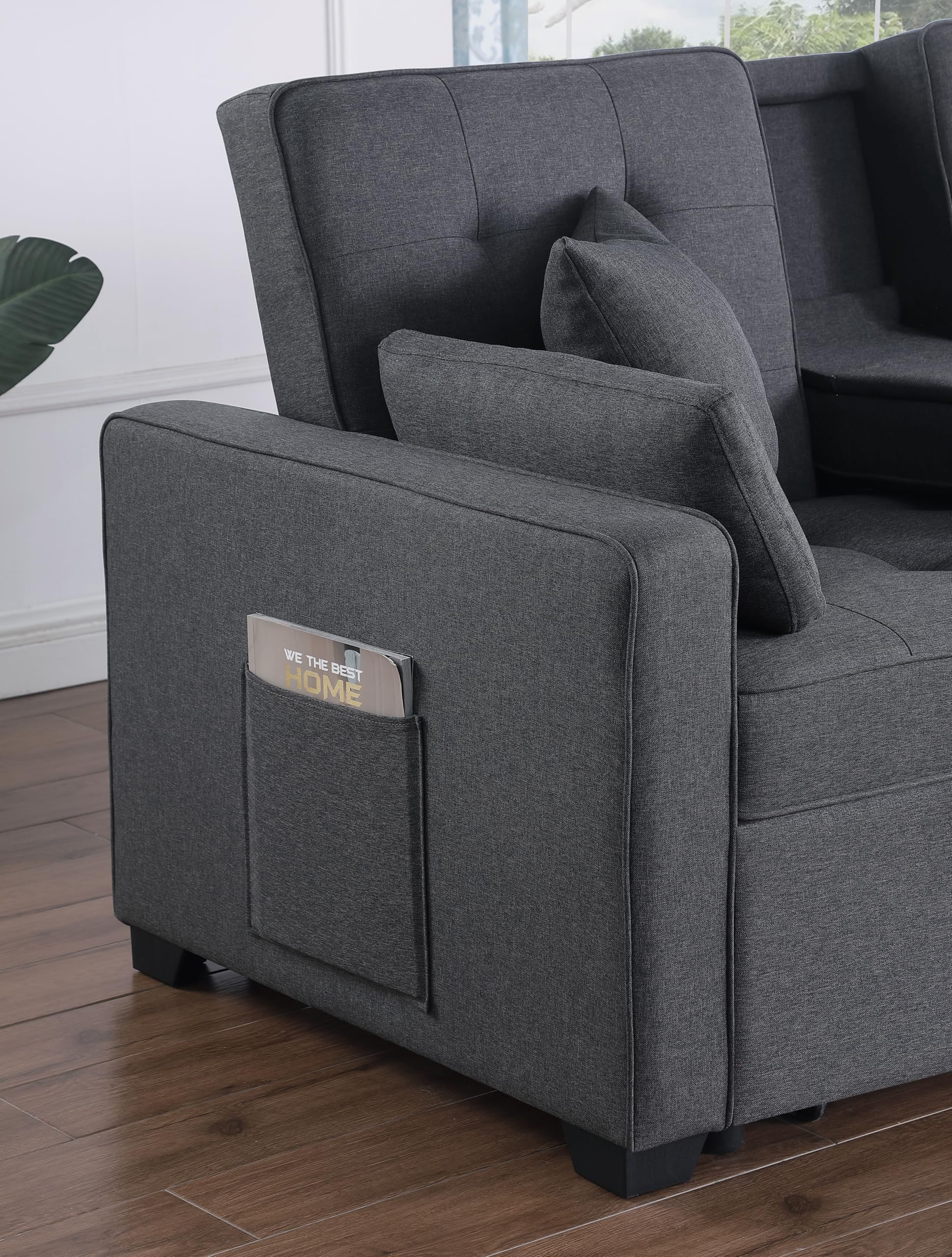 ERYE 70-Inch Loveseat Sleeper Pull Out Sleeper Couch Bed and Drop-Down Cupholders, 3 in 1 Convertible Sleeper Sofa Bed Oversized Tufted Lounge Daybed with Reclining Backrest