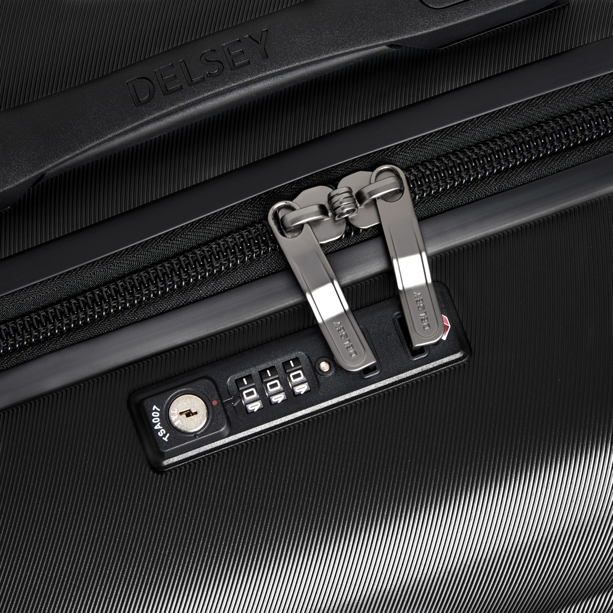 DELSEY PARIS Cruise 3.0 Hardside Expandable Luggage with Spinner Wheels, Black, Checked 26 Inch Trunk
