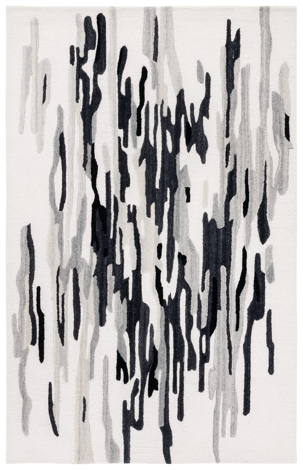 SAFAVIEH Area Rug 8x10 - Rodeo Drive Collection - Large - Ivory & Black, Handmade Wool, Mid-Century Modern Design, Ideal for Living Room, Bedroom, Office, Dining Space (RD858Z)