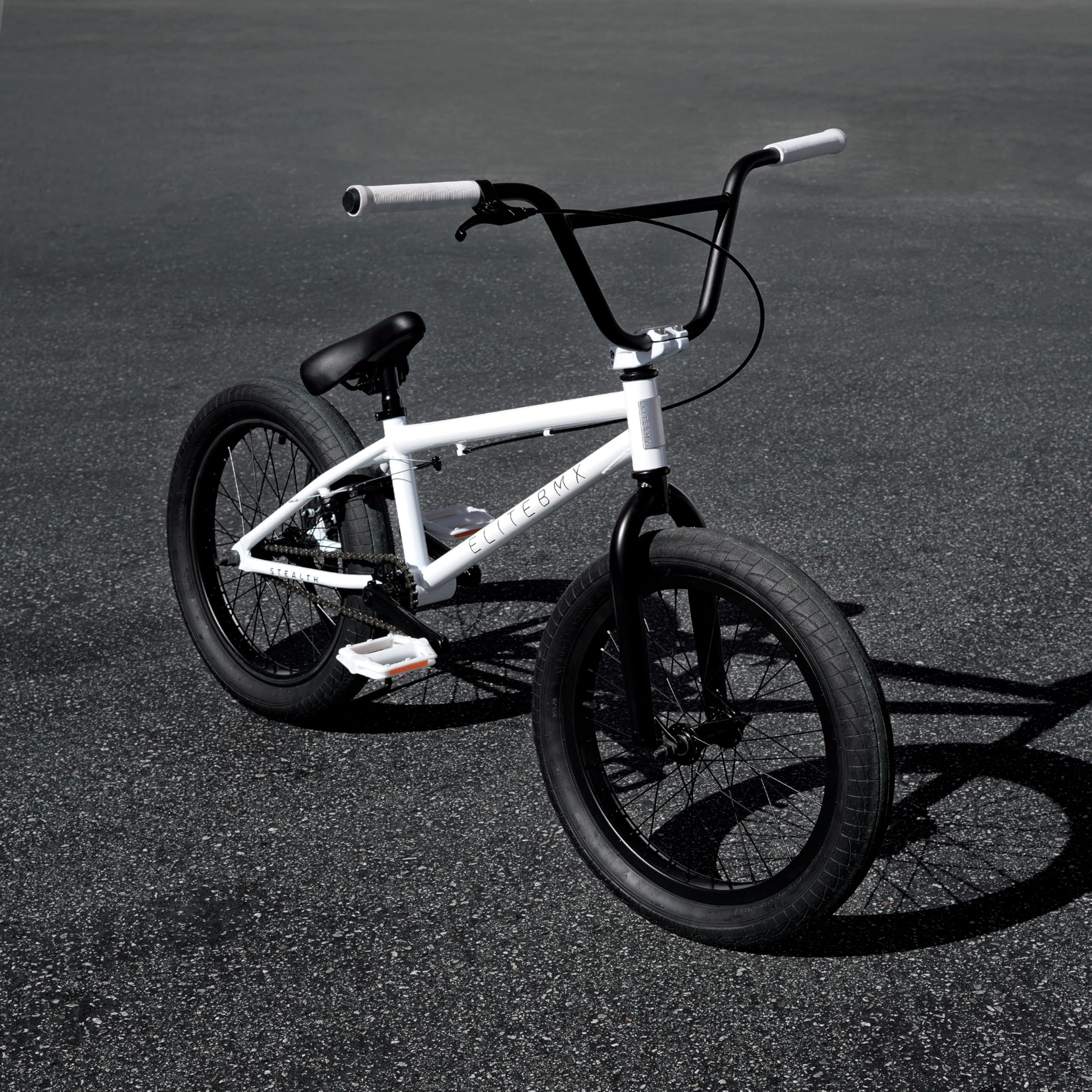 Elite BMX Freestyle Bike, Durable Steel Frame, Available in 16", 18", and 20" Sizes. New Sizes 26" and 29" BMX Bicycles. (White, 20")