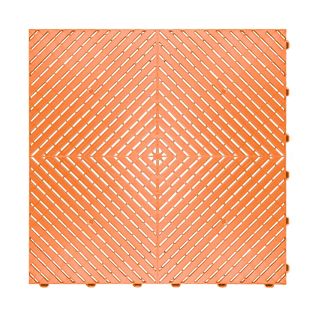 Swisstrax Ribtrax Smooth PRO Interlocking Garage Floor Tiles, 15.75 x 15.75-Inch, Tropical Orange, 24 Piece Set
