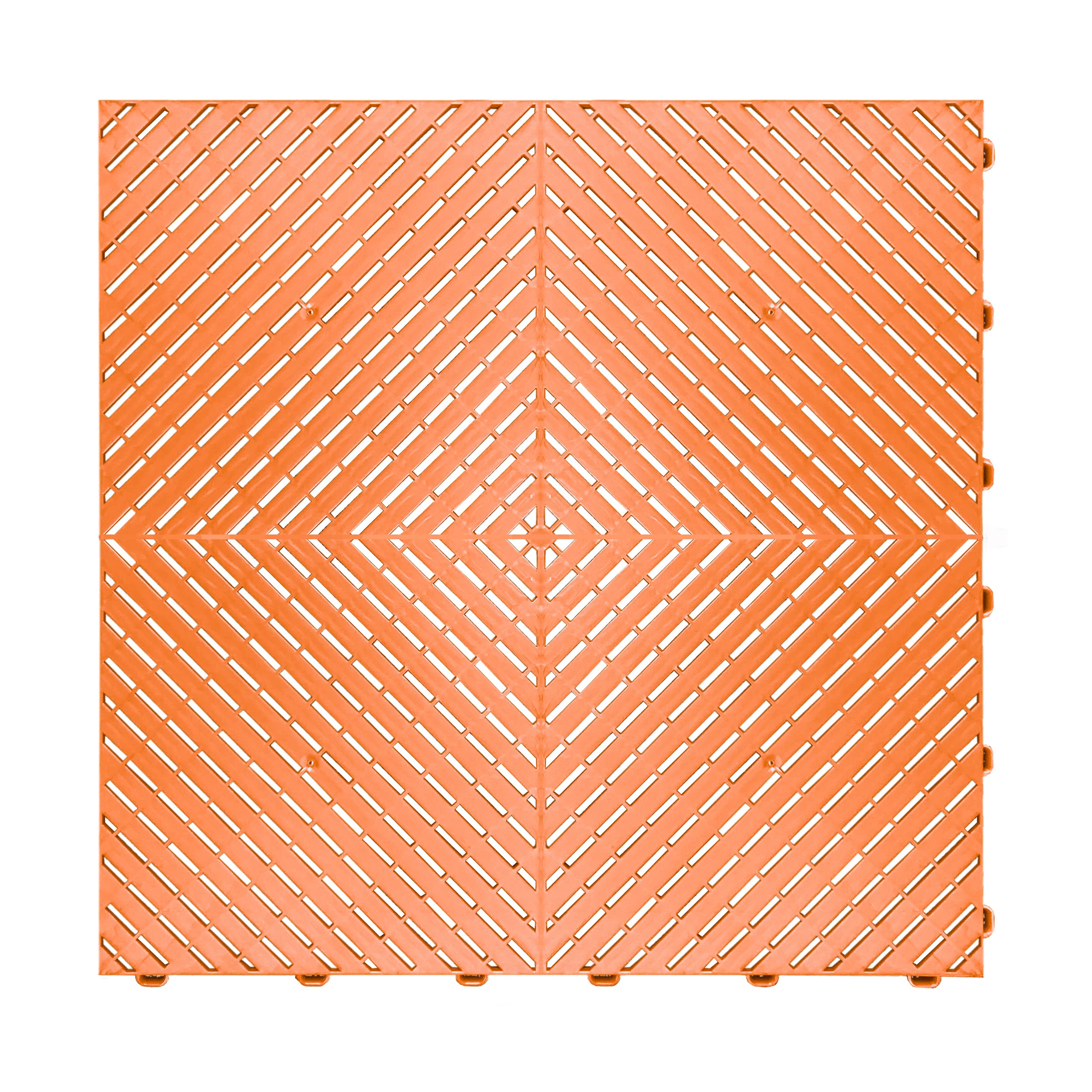 Swisstrax Ribtrax Smooth PRO Interlocking Garage Floor Tiles, 15.75 x 15.75-Inch, Tropical Orange, 24 Piece Set