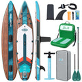 ZLX 11'6" Extra Wide Inflatable Paddle Board with Seat, Touring Stand Up Paddleboard, Fast Long-Distance SUP, Stable Center Fin, Portable Backpack & Accessories for Adults, 500lb/3 People/Family