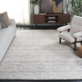 SAFAVIEH Metro Collection Area Rug - 9' x 12', Dark Grey & Ivory, Handmade Wool, Ideal for High Traffic Areas in Living Room, Bedroom (MET999H)