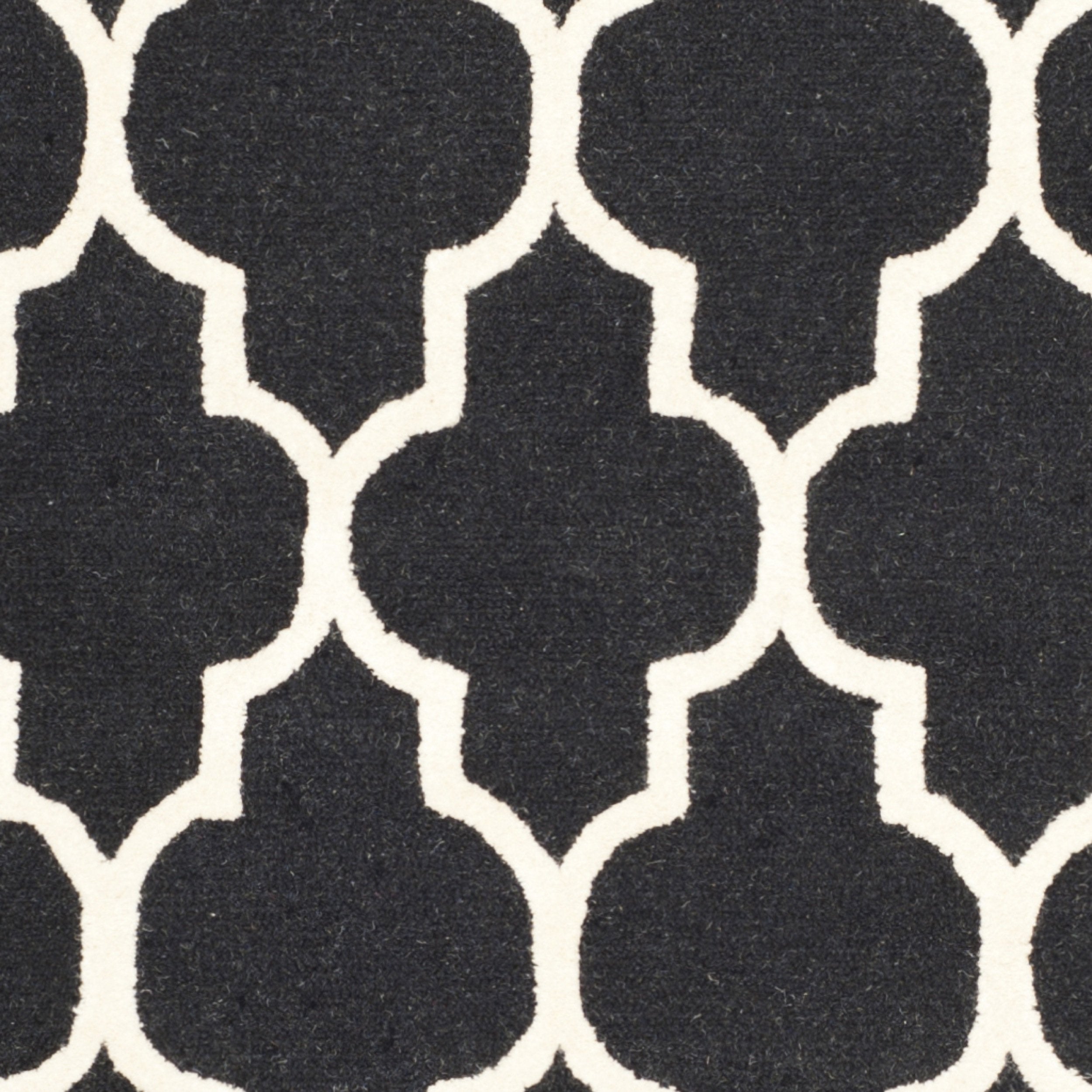 SAFAVIEH Area Rug 8x10 - Cambridge Collection - Large - Black & Ivory, Handmade Wool, Moroccan Trellis Design, Ideal for Living Room, Bedroom, Office, Dining Space (CAM134E)