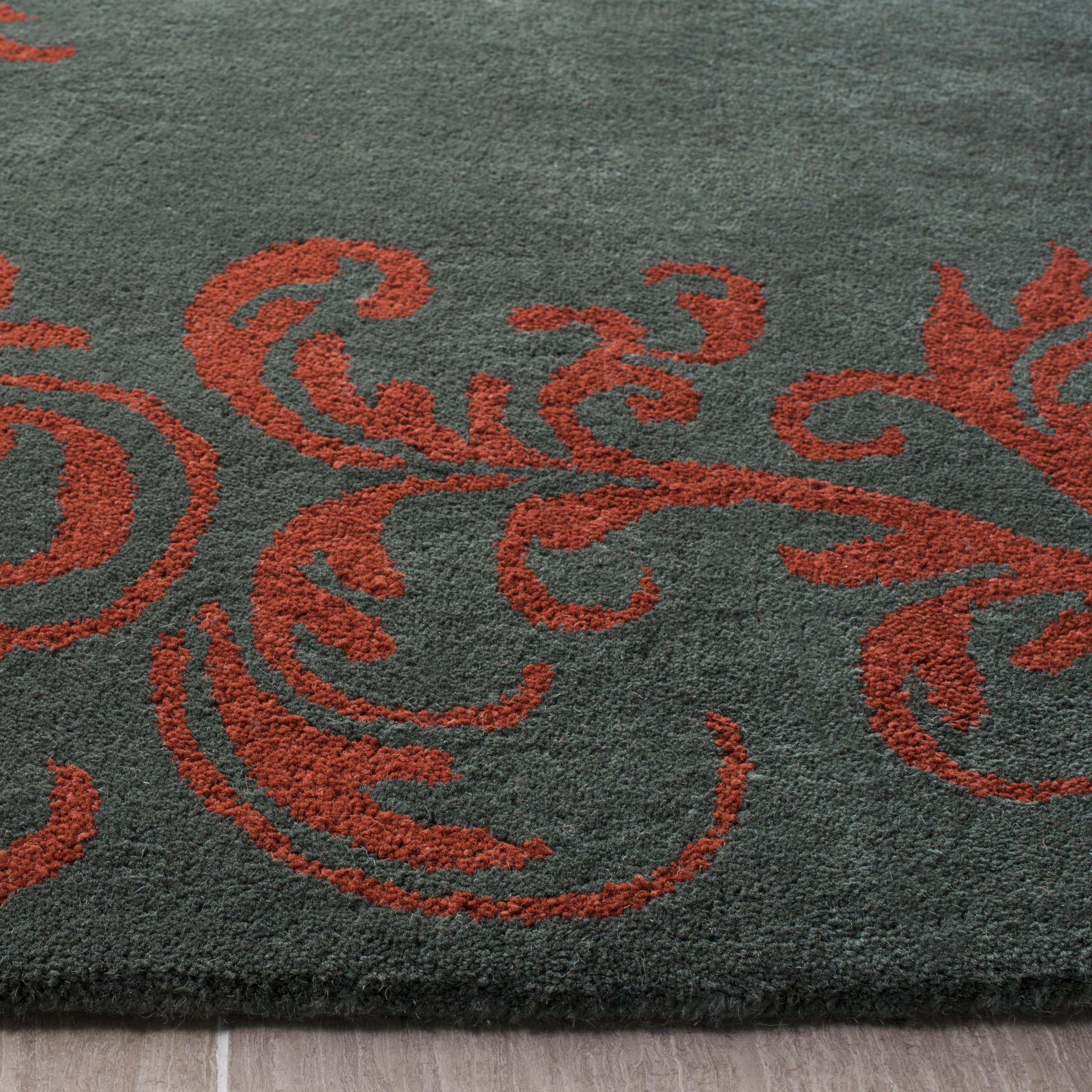 SAFAVIEH Bella Collection 8' x 10' Blue / Coral BEL350A Handmade Premium Wool Area Rug