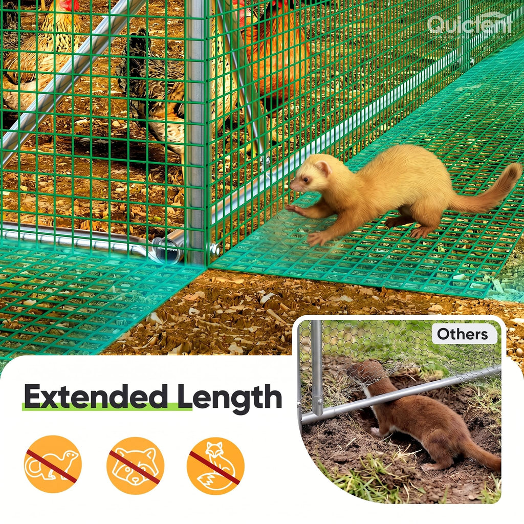 Quictent Advanced Series 12x9 ft Metal Chicken Coop Run with Climbing Ladder, Large Walk-in Outdoor Poultry Cage Heavy Duty Predator Proof Hen Duck Rabbit Farm Pen House, Waterproof Anti-UV Cover