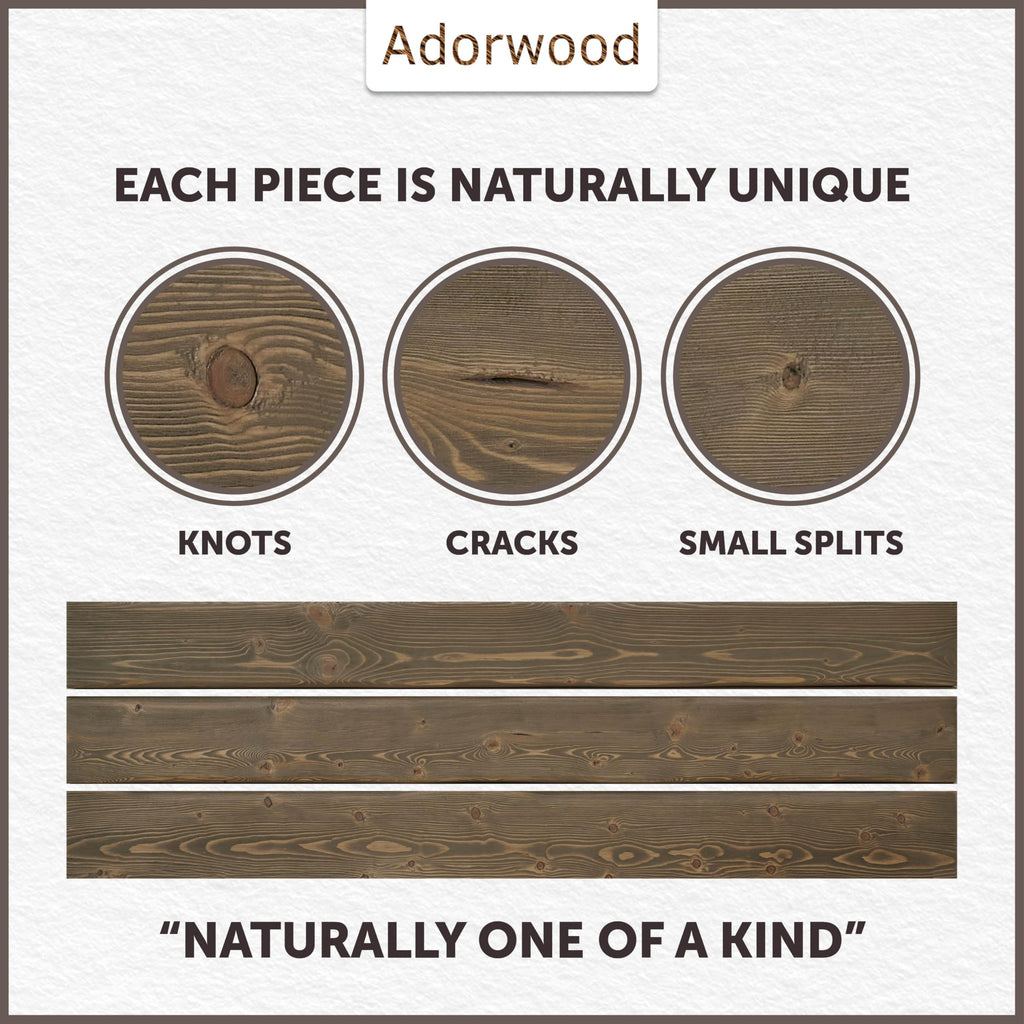 Adorwood Handmade Fireplace Mantel Shelf, Extra Wide Rustic Wood Mantles for Over Fireplace, Wall Mounted Floating Mantel Shelves for Living Room Decor (Smoke Gray, 60 inches