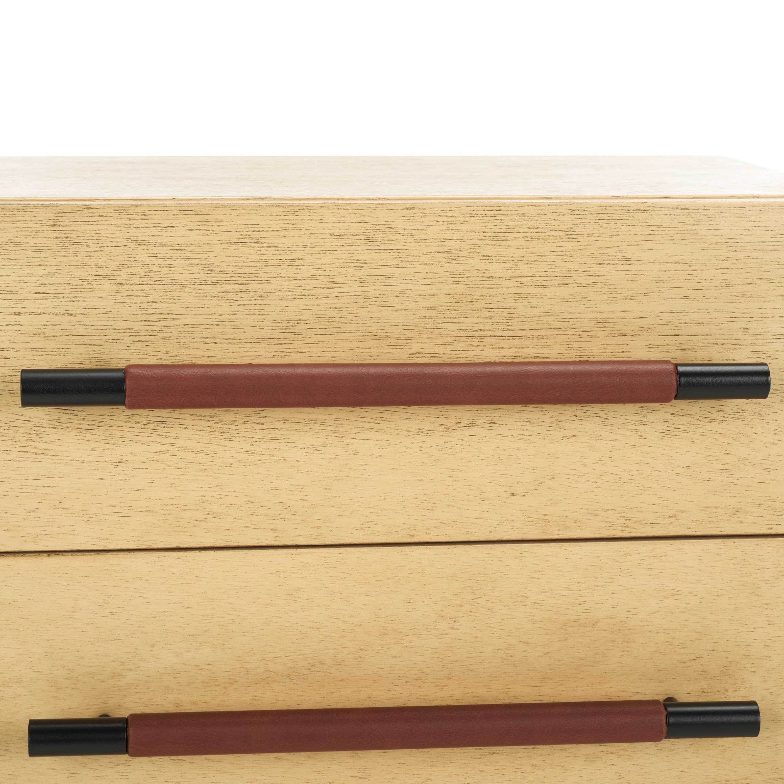 SAFAVIEH Home Collection Tiona Natural/Brown 2-Drawer Accent Table Nightstand