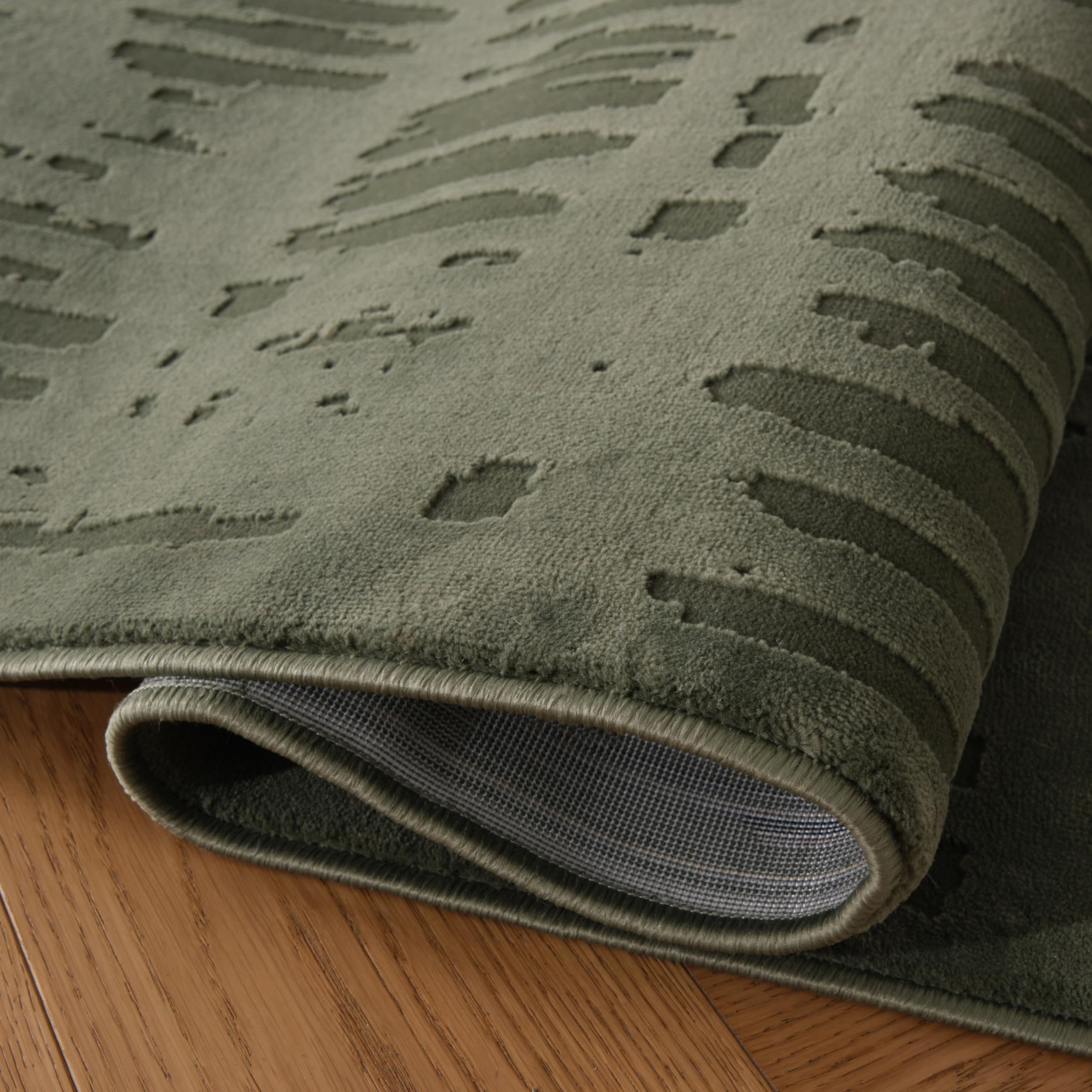 Revival Rugs Shell 8'x10' Area Rugs for Living Room Bedroom Dining Room - Washable, 100% Recycled, Oeko-TEX Certified, Modern, Medium Pile, Green