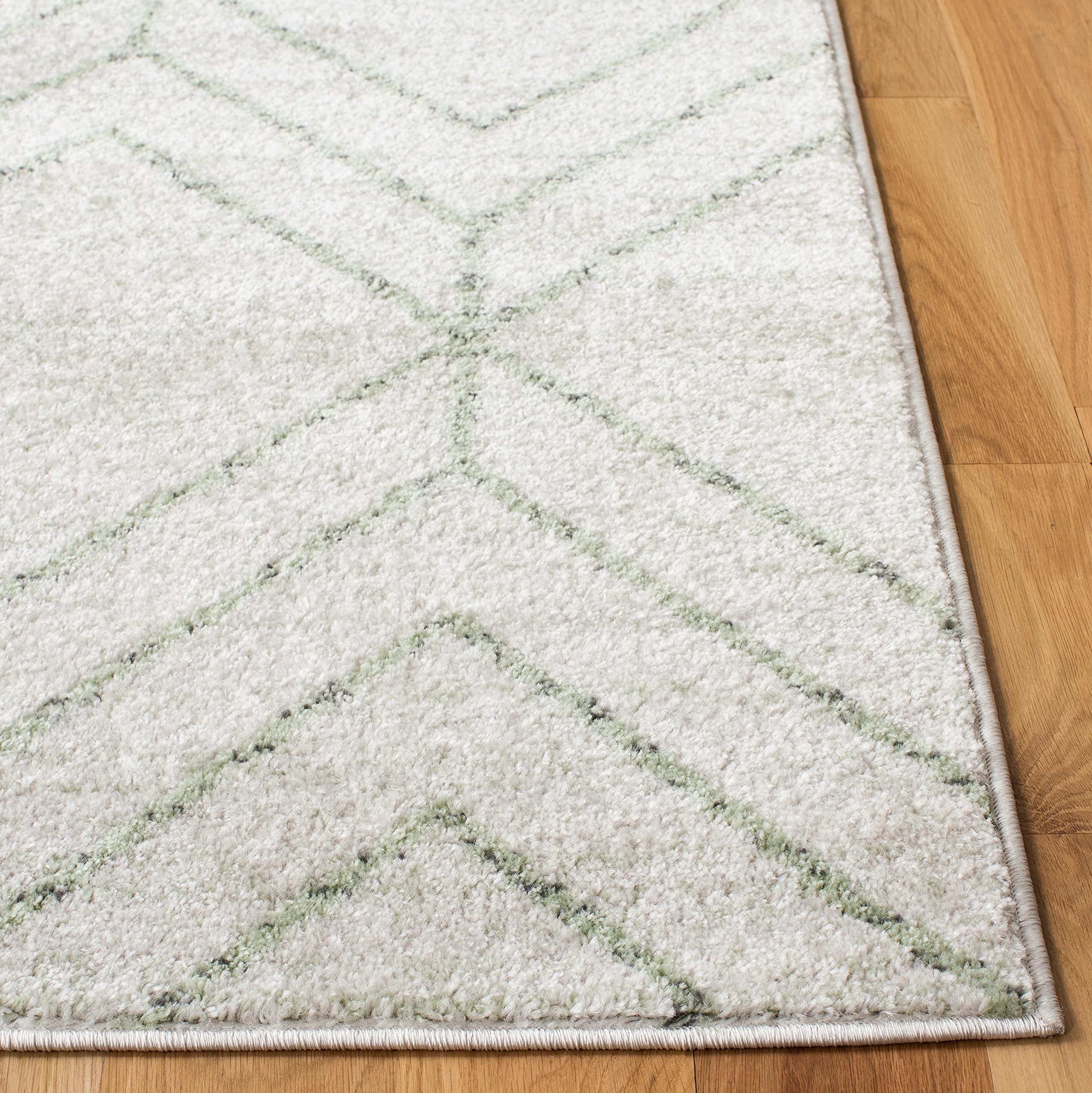 SAFAVIEH Adirondack Collection Area Rug - 10' x 14', Ivory & Sage, Modern Geometric Design, Non-Shedding & Easy Care, Ideal for High Traffic Areas in Living Room, Bedroom (ADR241W)