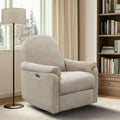 Madison Park Recliner & Rocking Chair: Glider Recliner Nursery Chair for Living Room & Bedroom, Swivel Rocker Recliner with a Rounded Back, Versatile 3-in-1 Accent Chair for Small Spaces, Beige