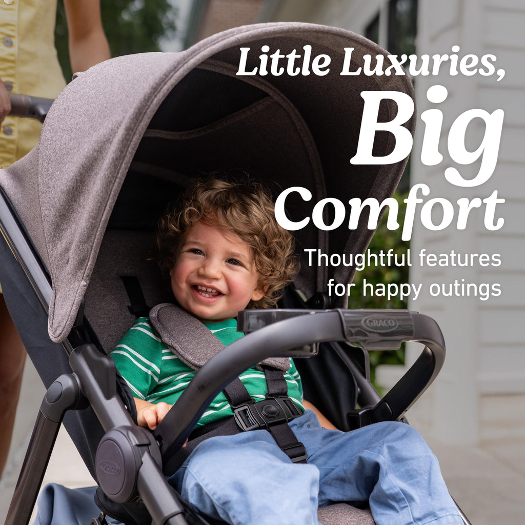 Graco Merge 360 Baby Stroller - Front and Rear 360-Degree Rotating Wheels Infant Stroller for Easy Gliding and Tight Turns, Quick 1-Button Push Folding Stroller, Great Gift for New Parents
