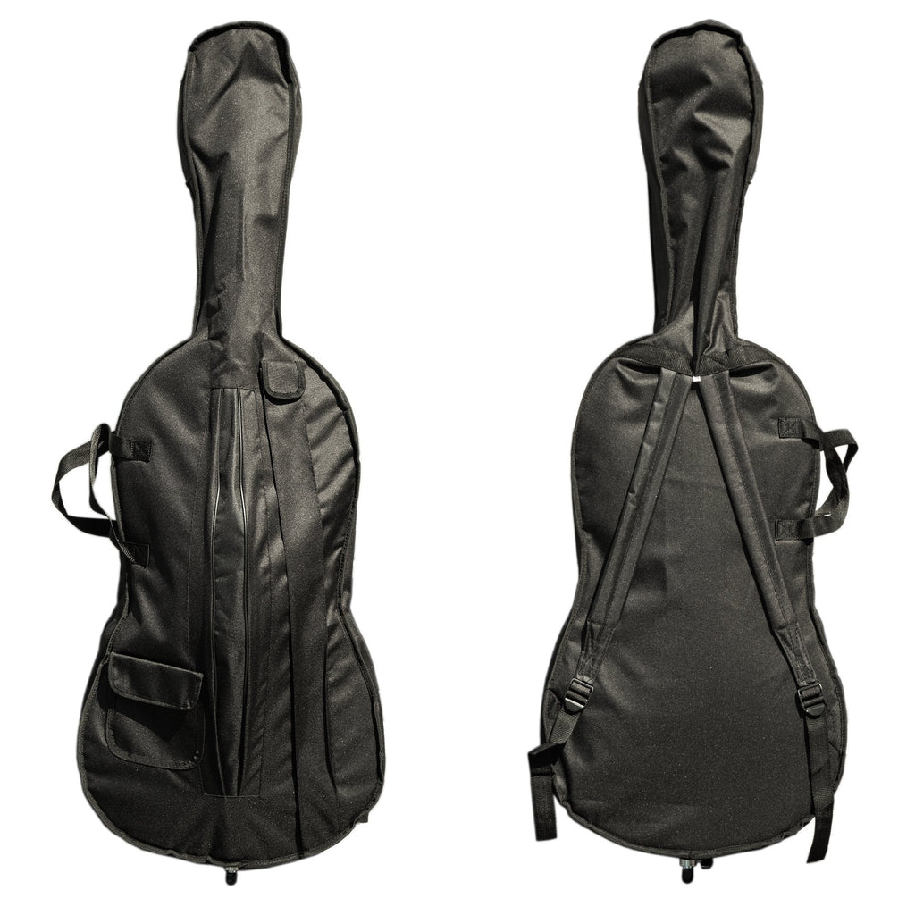 Paititi CE3005PE Scholar 256 Ebony Fitted Matte Finish Wood Cello with Soft Case, Brazilwood Bow, Rosin and Stopper (3/4)