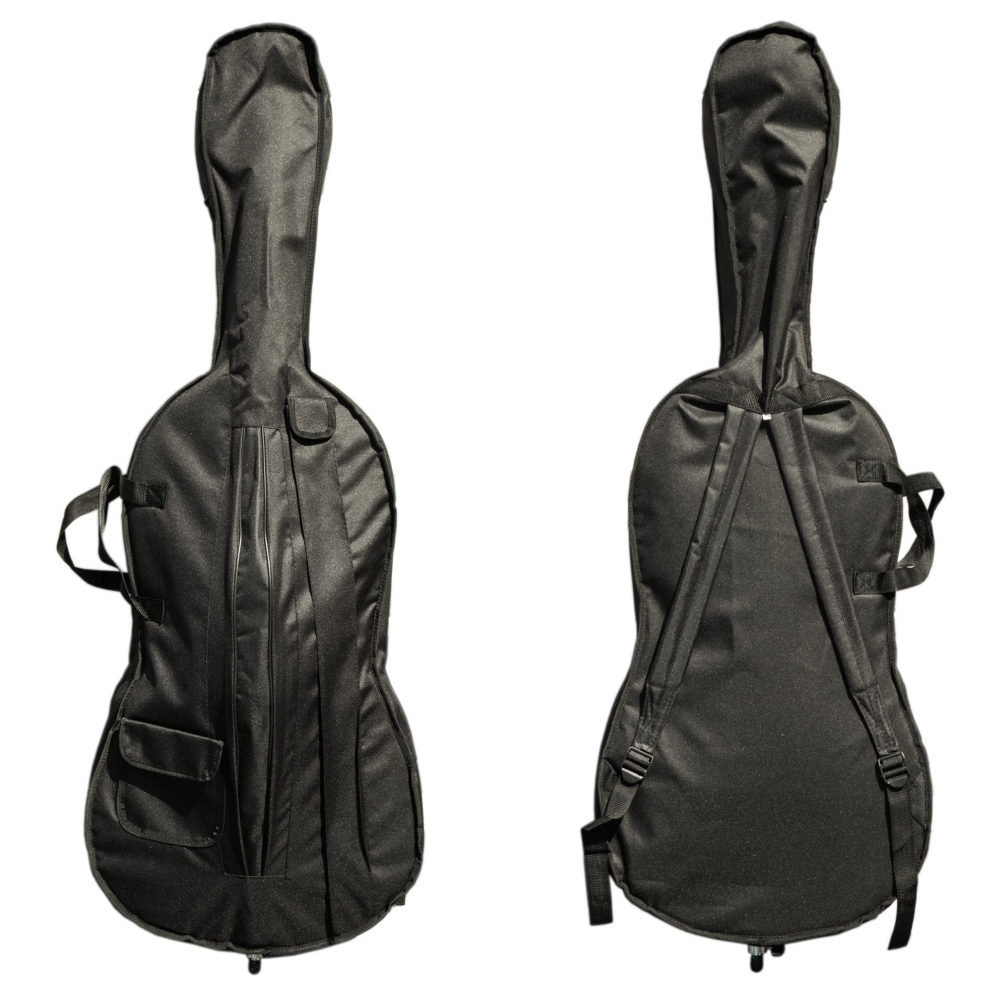 Paititi CE3005PE Scholar 256 Ebony Fitted Matte Finish Wood Cello with Soft Case, Brazilwood Bow, Rosin and Stopper (3/4)