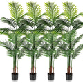 Jexine 4 Pack Artificial Palm Trees 6Ft, Fake Plants Fake Trees Artificial Areca Palm Plants for Outdoor Indoor Faux Tree in Pot for Pool Home Decor Office Housewarming Gift Modern Decoration