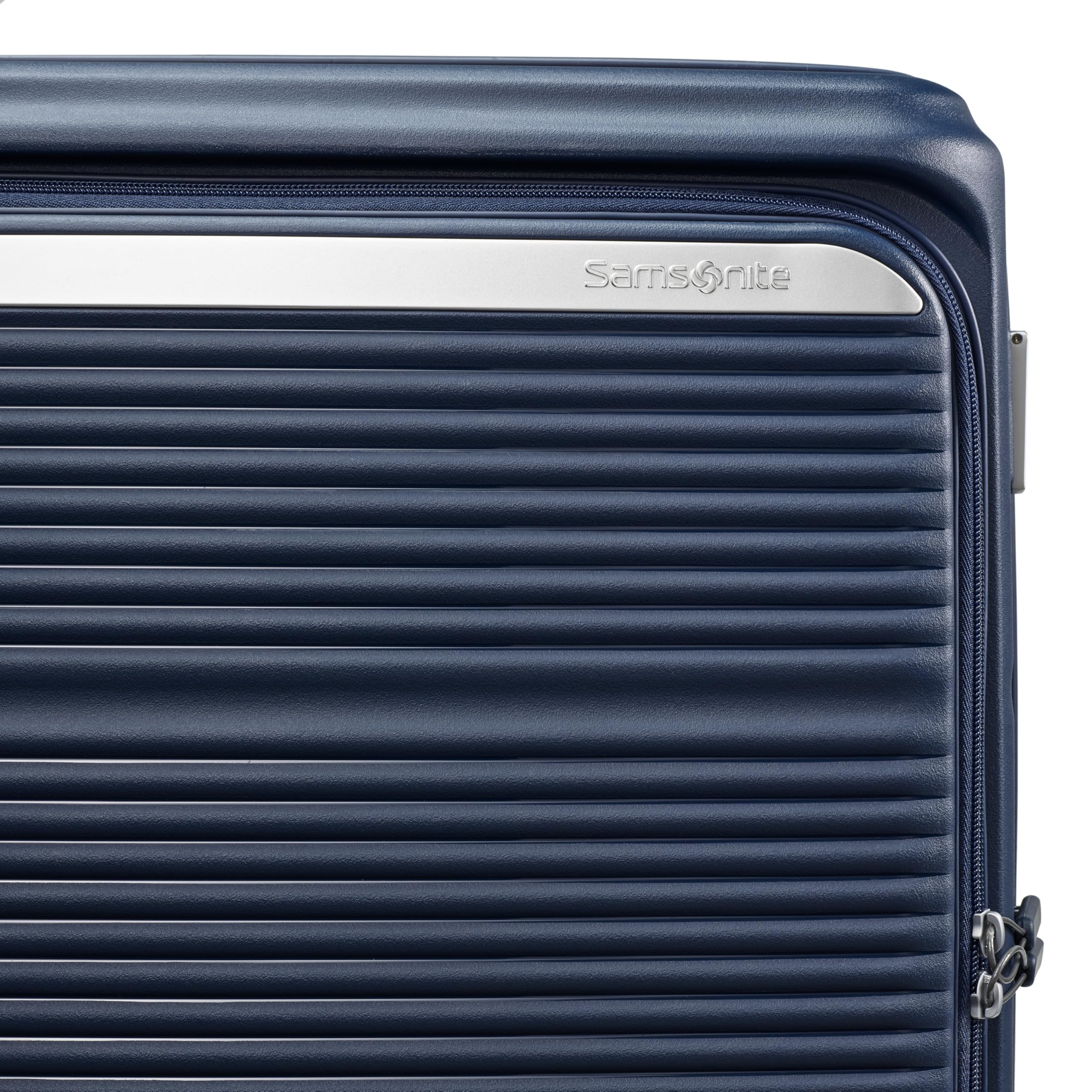 Samsonite Paralux Large Checked Luggage - Innovative Design - Quick Access Front Pocket - Dual Suspension Wheel Technology - TSA Lock - Expandable - Includes Removable Packing Cubes - Midnight Navy