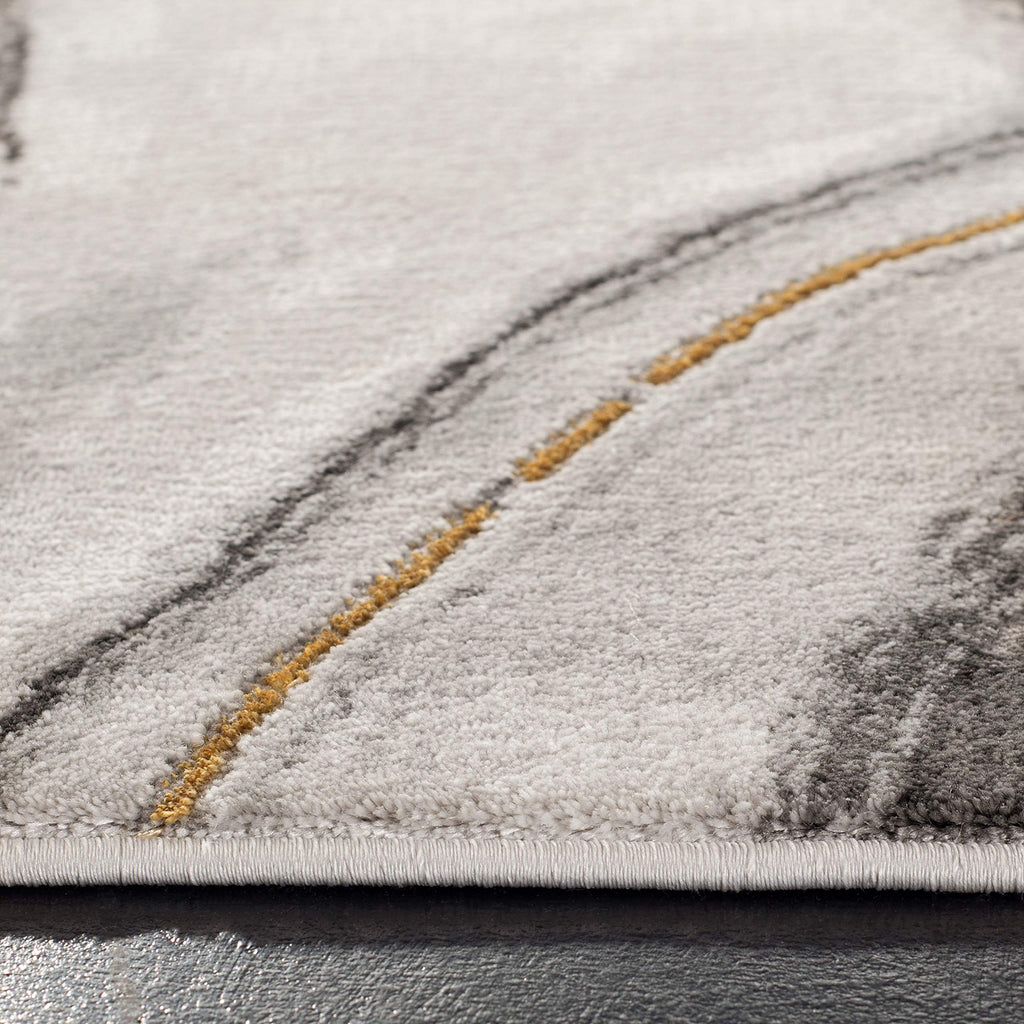 SAFAVIEH Craft Collection Area Rug - 11' Square, Grey & Gold, Modern Abstract Design, Non-Shedding & Easy Care, Ideal for High Traffic Areas in Living Room, Bedroom (CFT819F)