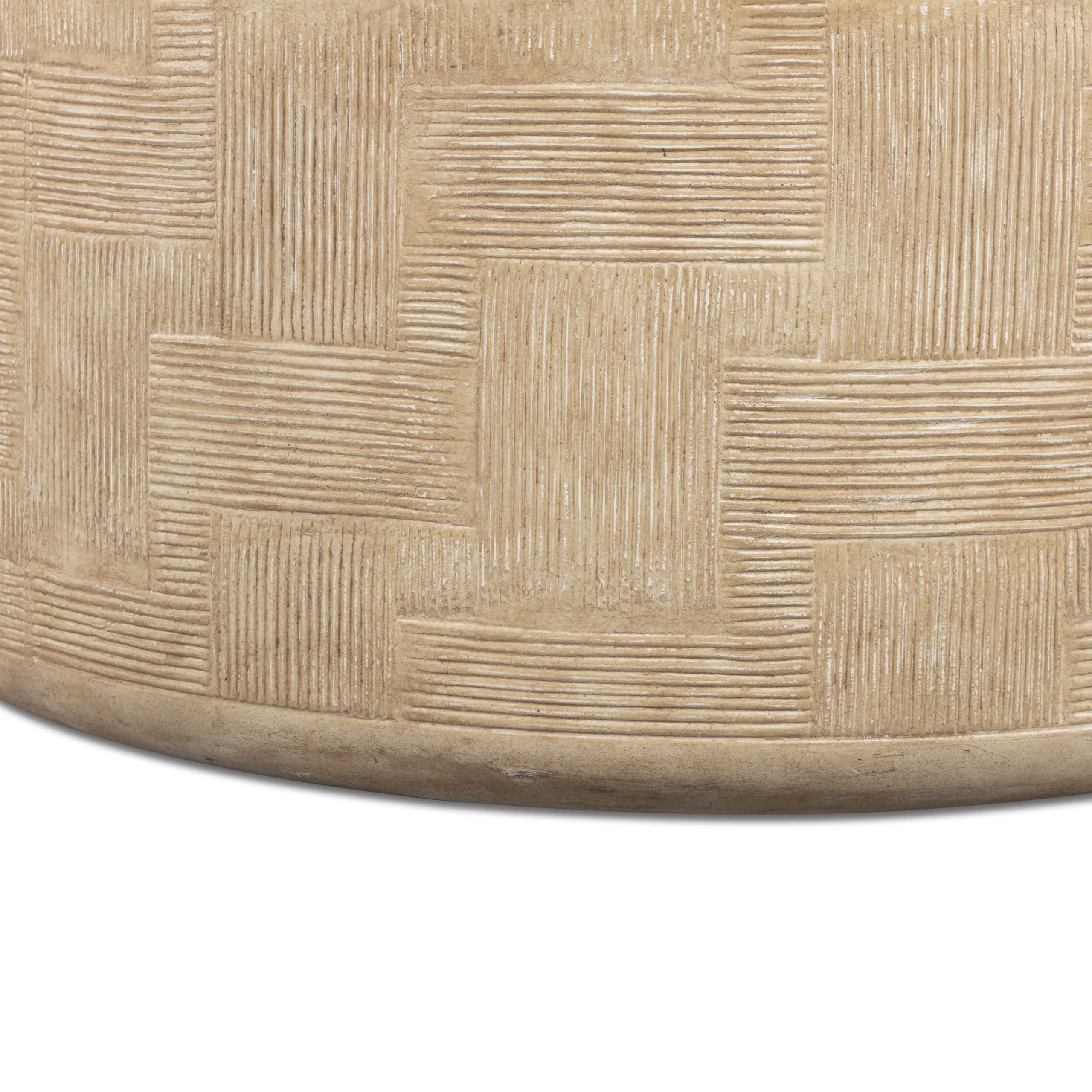 Tov Furniture Suraya Faux Travertine Concrete Rounded Coffee Table