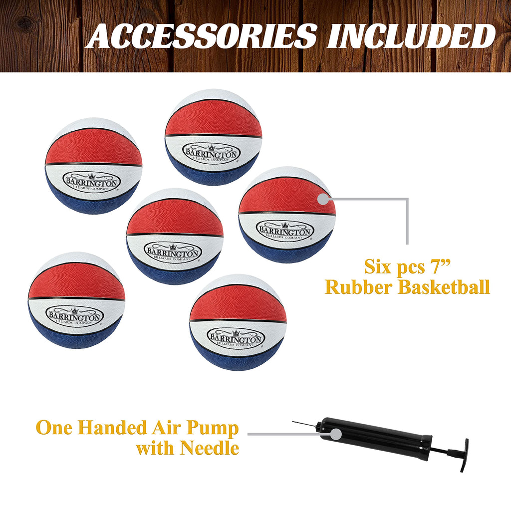 Barrington Billiards Urban Collection Arcade Basketball Game with Electronic Scoring and 7-inch Basketball Set, White