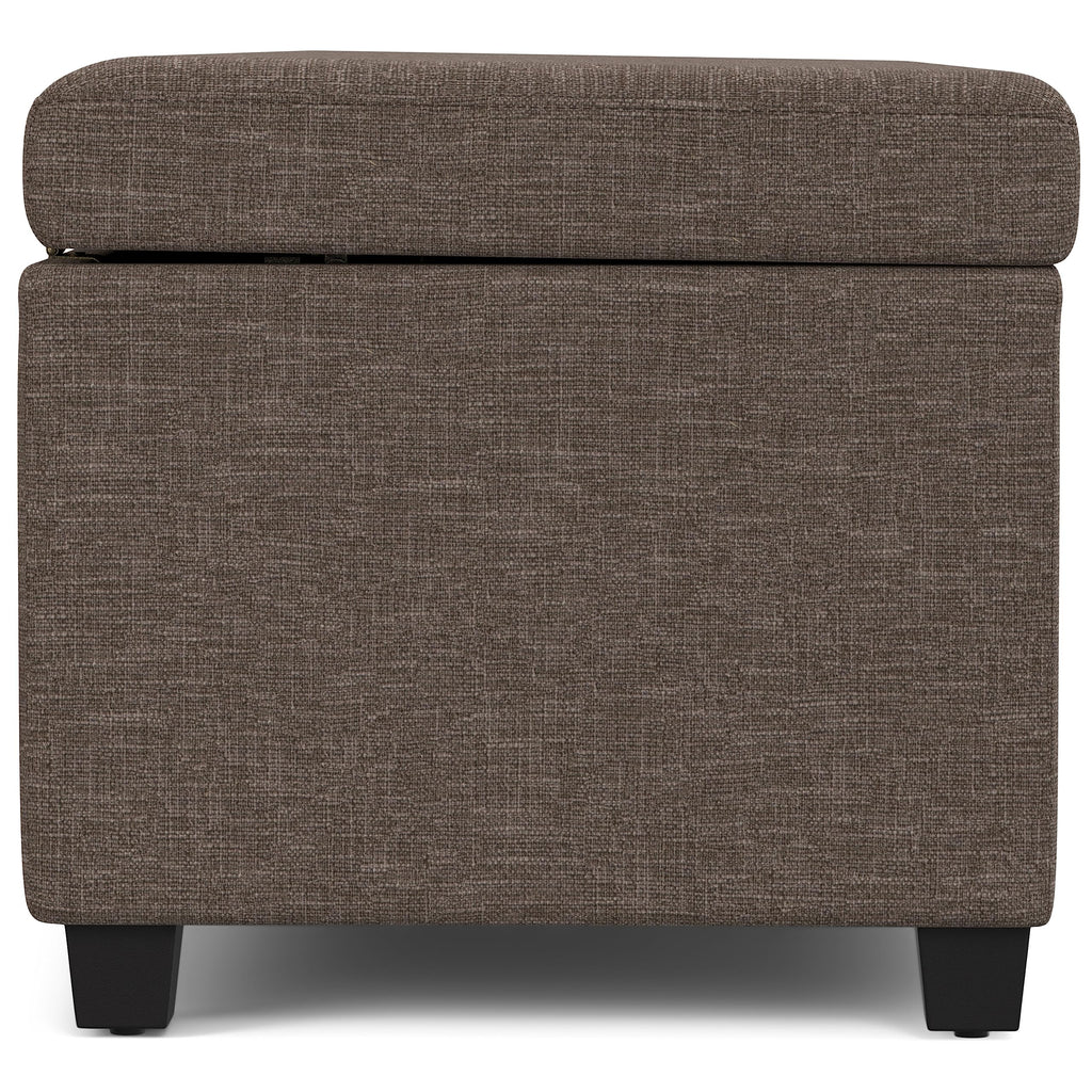 SIMPLIHOME Avalon Extra Large Storage Ottoman Bench - 54 inch Wide Upholstered Linen Look Fabric Rectangular Lift-Top Ottoman in Fawn Brown, Contemporary Bench for Living Room with Hidden Storage