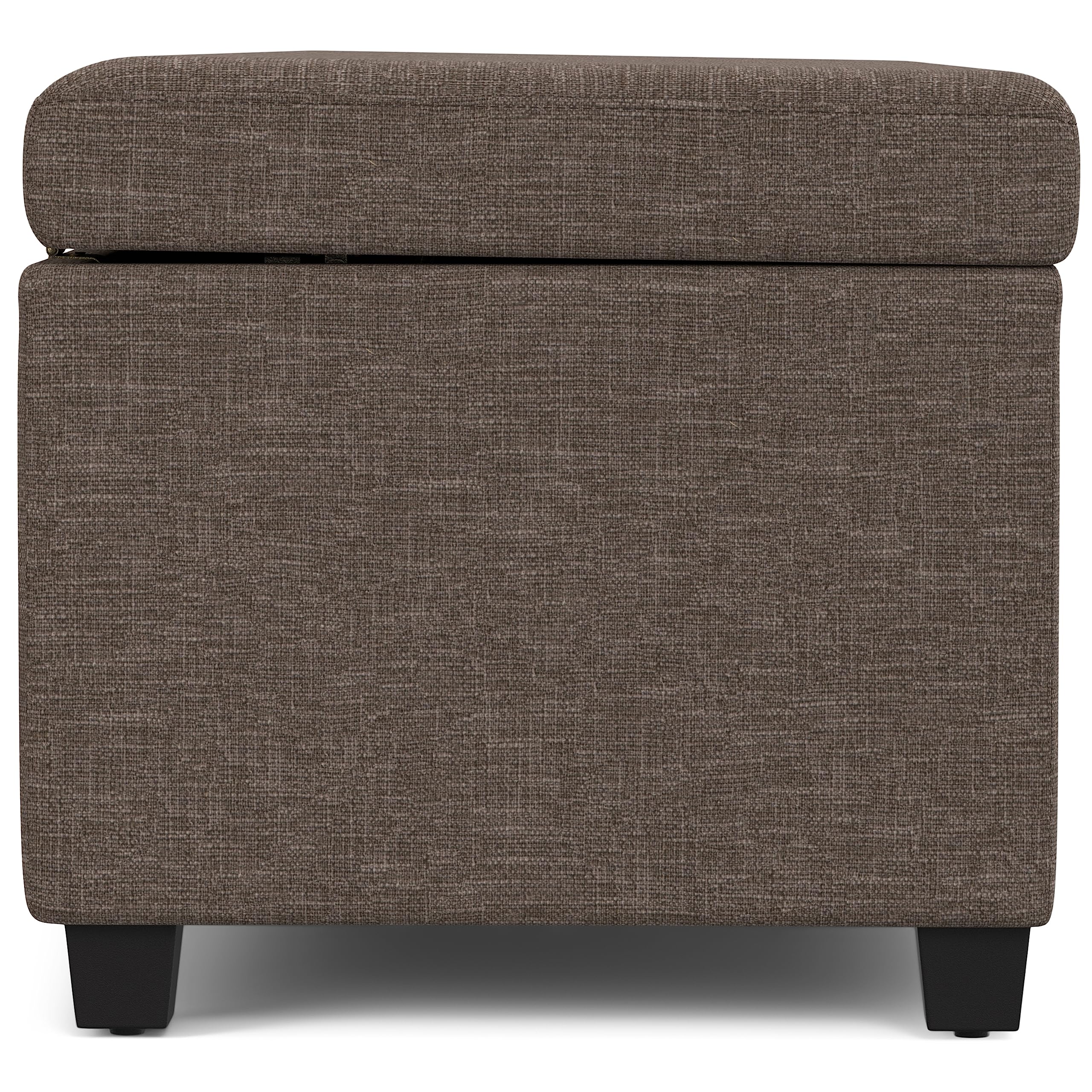 SIMPLIHOME Avalon Extra Large Storage Ottoman Bench - 54 inch Wide Upholstered Linen Look Fabric Rectangular Lift-Top Ottoman in Fawn Brown, Contemporary Bench for Living Room with Hidden Storage