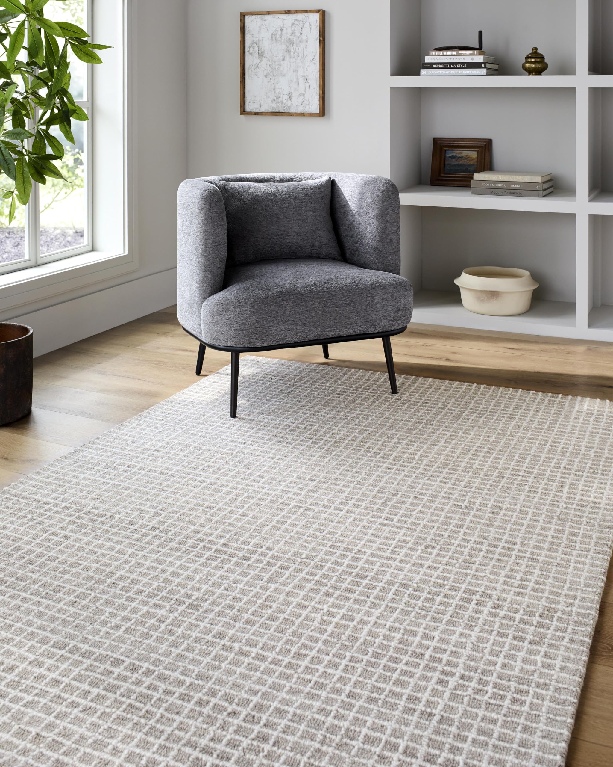 Livabliss x Vivir Andreas Modern Area Rug, 9' x 12', Tan, (9' x 12')